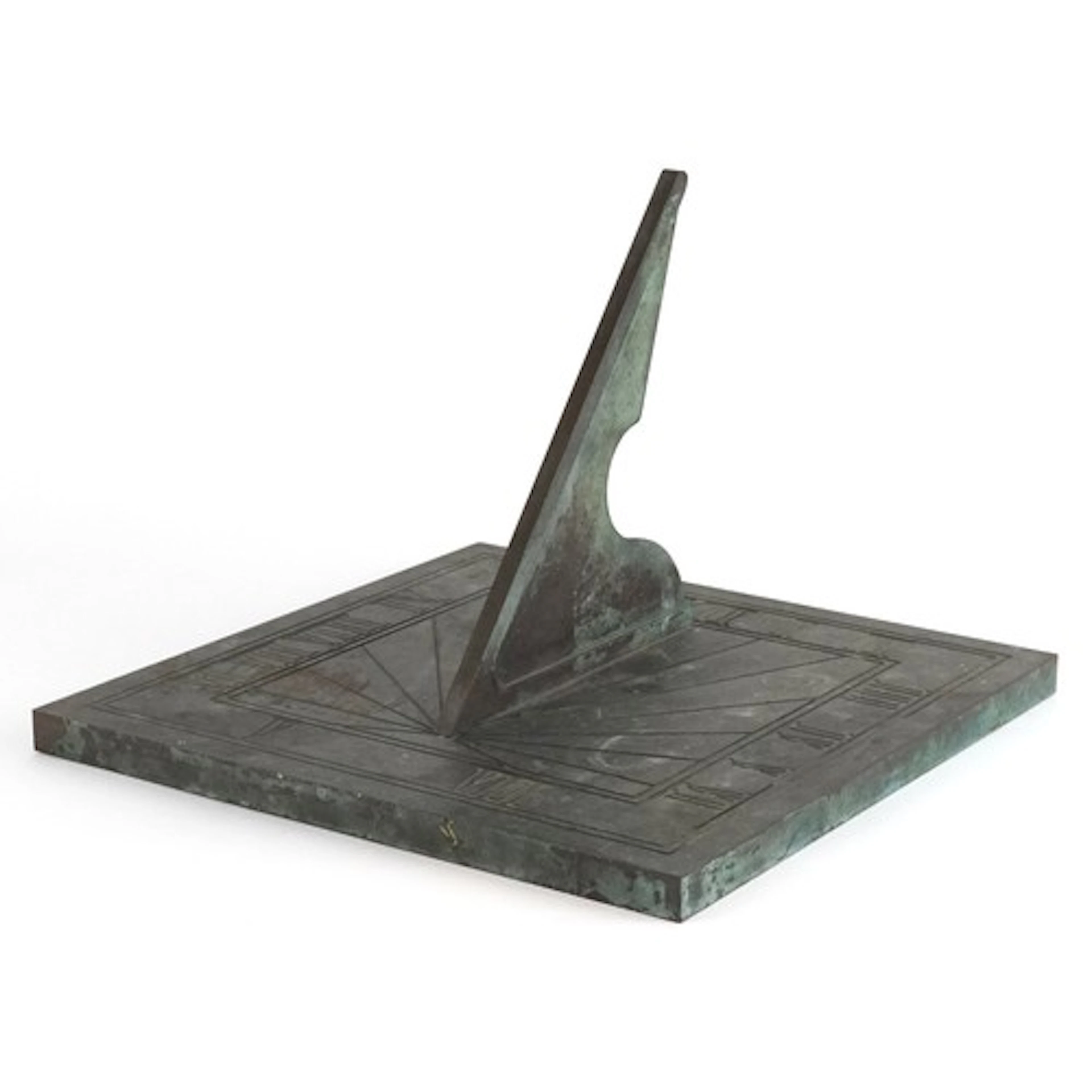 K Etheridge, cast bronze sundial having French inscription t...