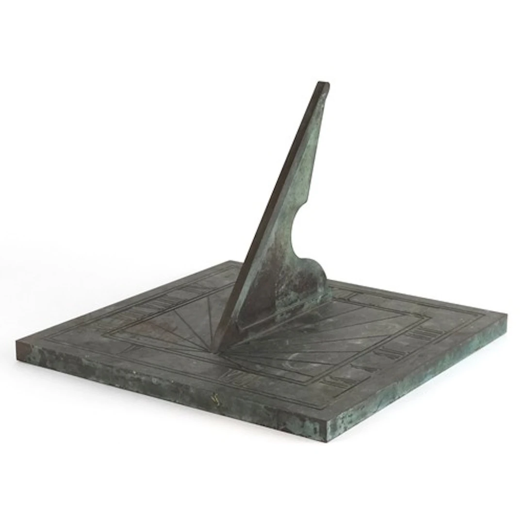 K Etheridge, cast bronze sundial having French inscription t...