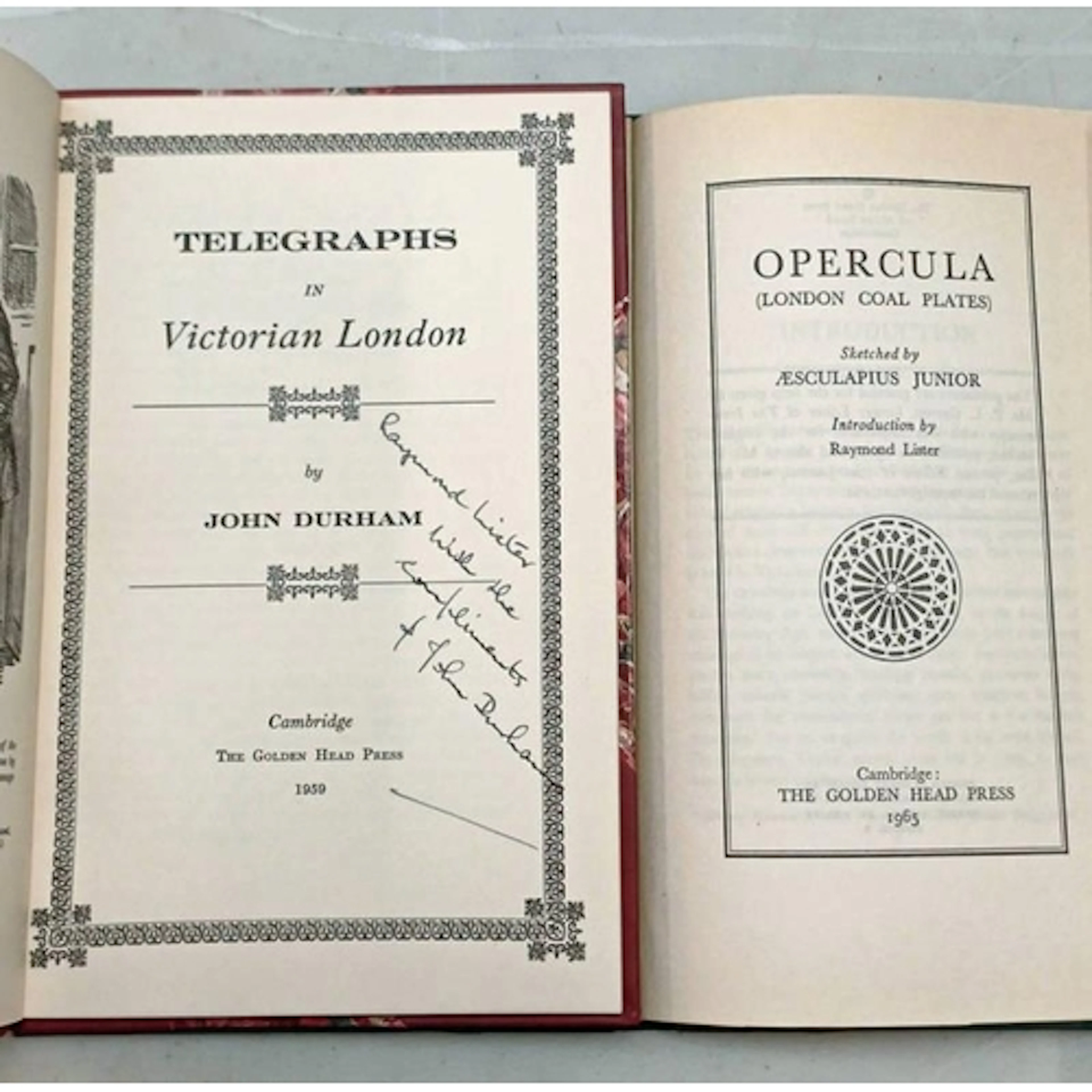 RAYMOND LISTER: TELEGRAPHS IN VICTORIAN LONDON BY JOHN DURHA...