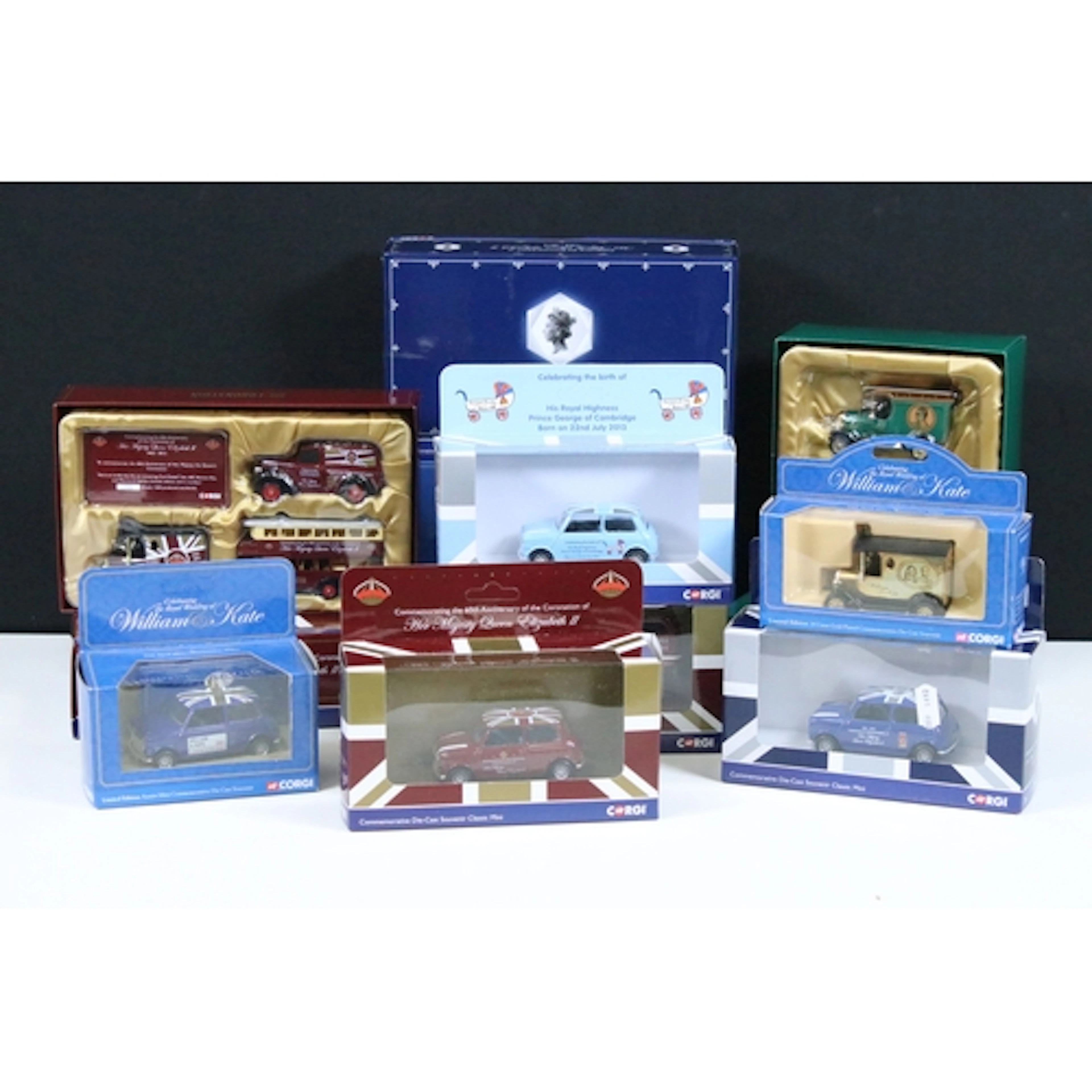 Ten Boxed Corgi Royal Commemorative Edition diecast models t...
