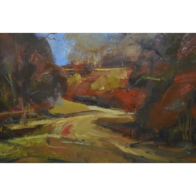 John Scarland, oil on panel, landscape, signed, 29 x40cm, fr...