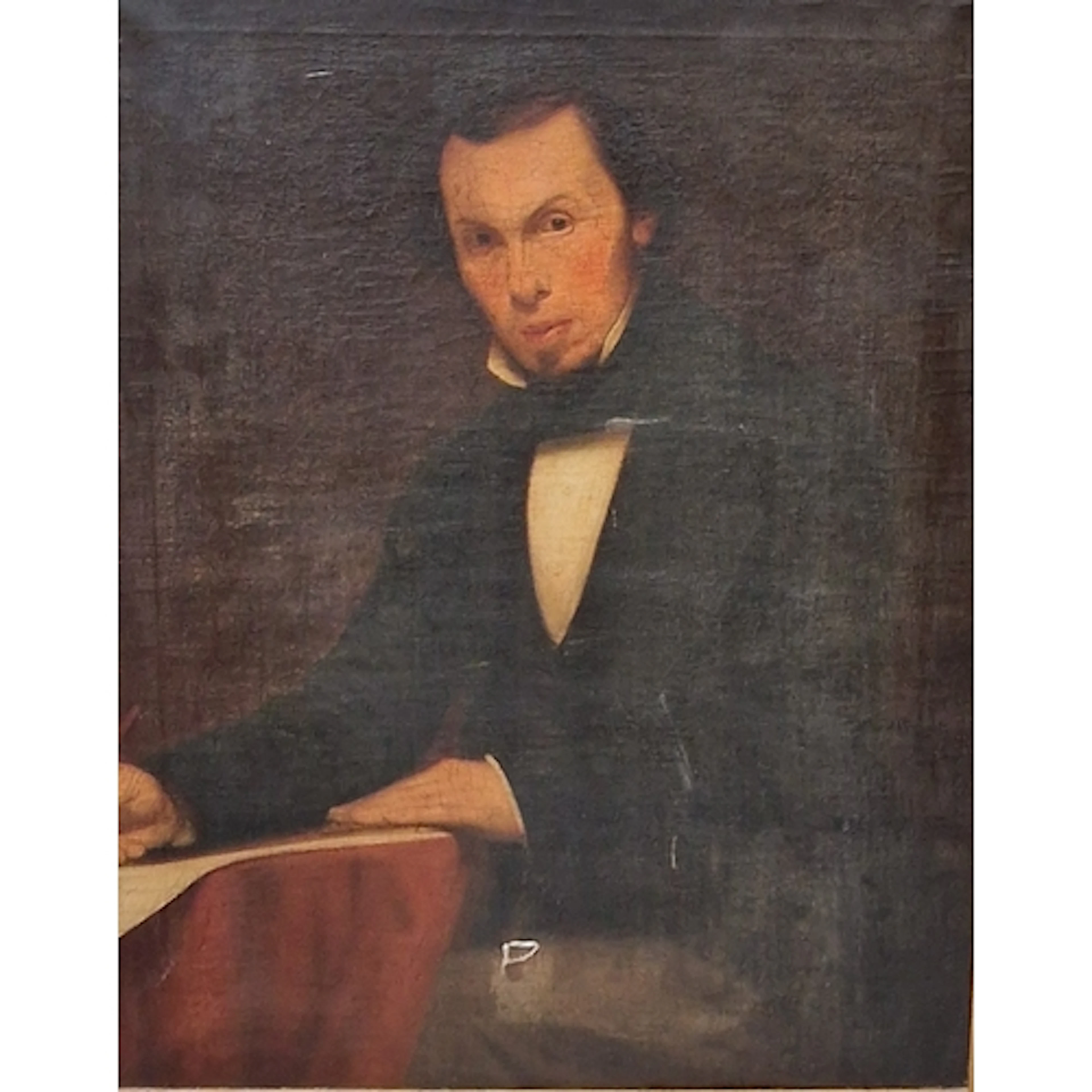 ENGLISH SCHOOL CIRCA 1850 . Portrait of a Gentleman, half-le...