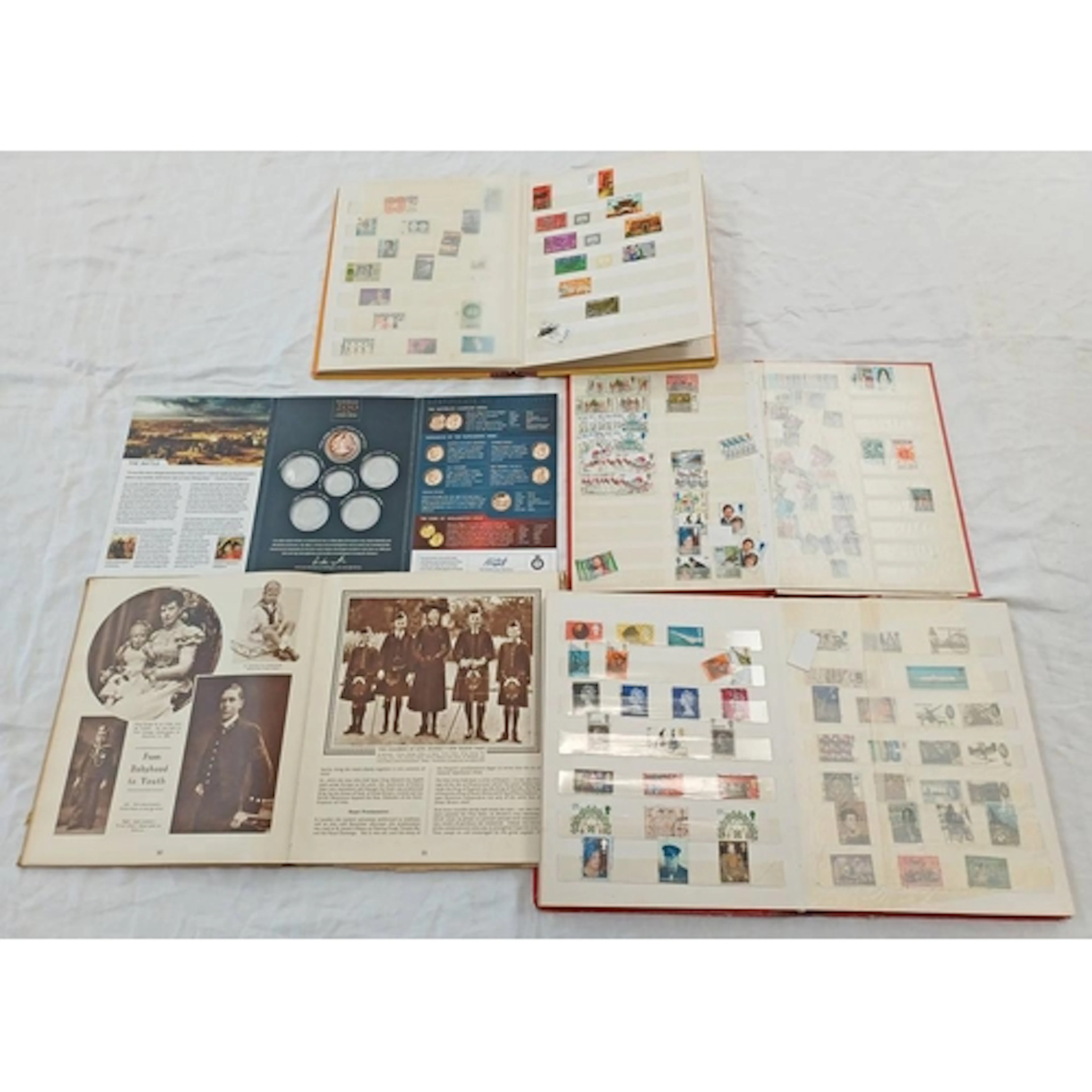 3 STAMP ALBUMS TO INCLUDE USA, MALAYSIA, ETC, TOGETHER WITH ...