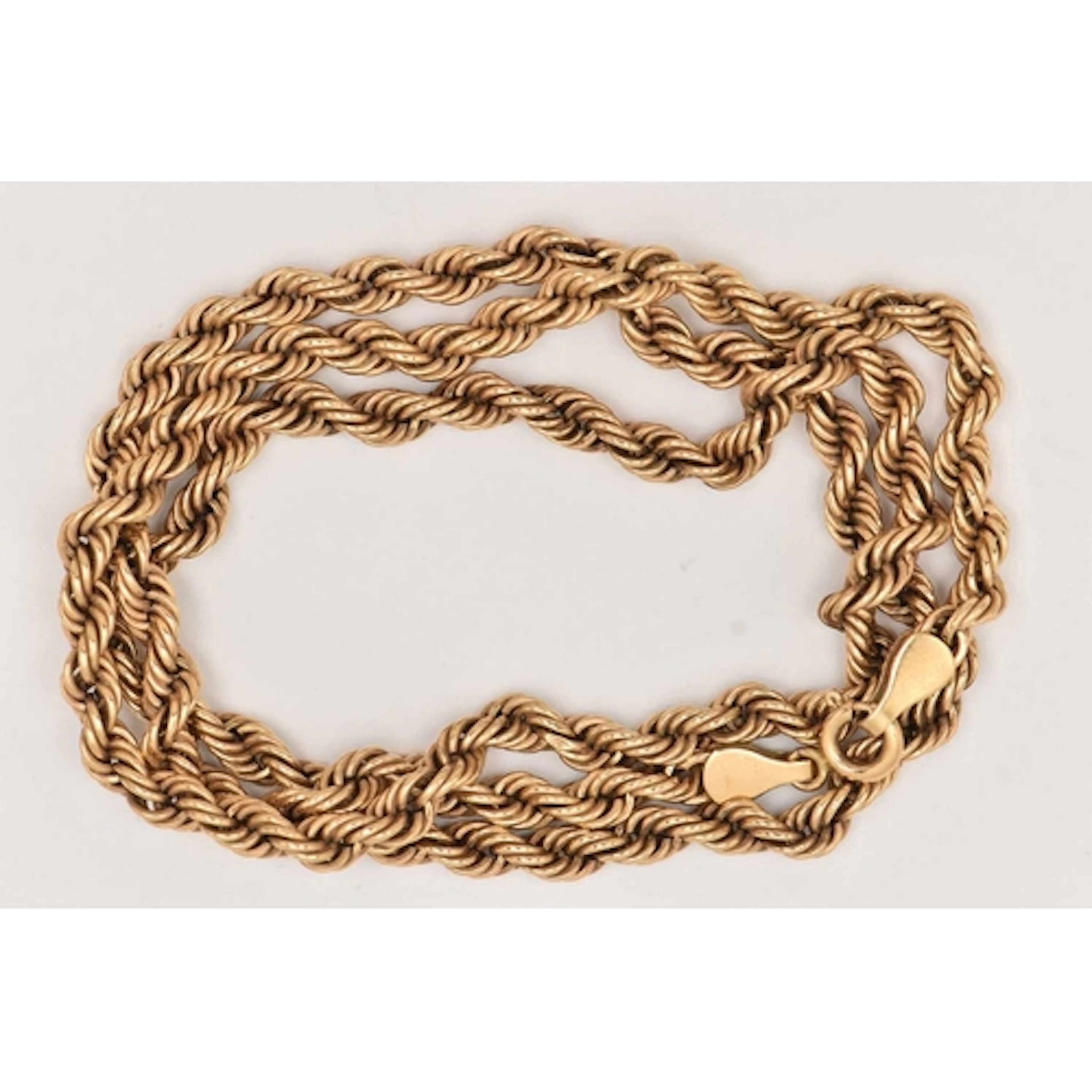 A 9CT GOLD ROPE TWIST CHAIN NECKLACE, hallmarked 9ct gold, a...