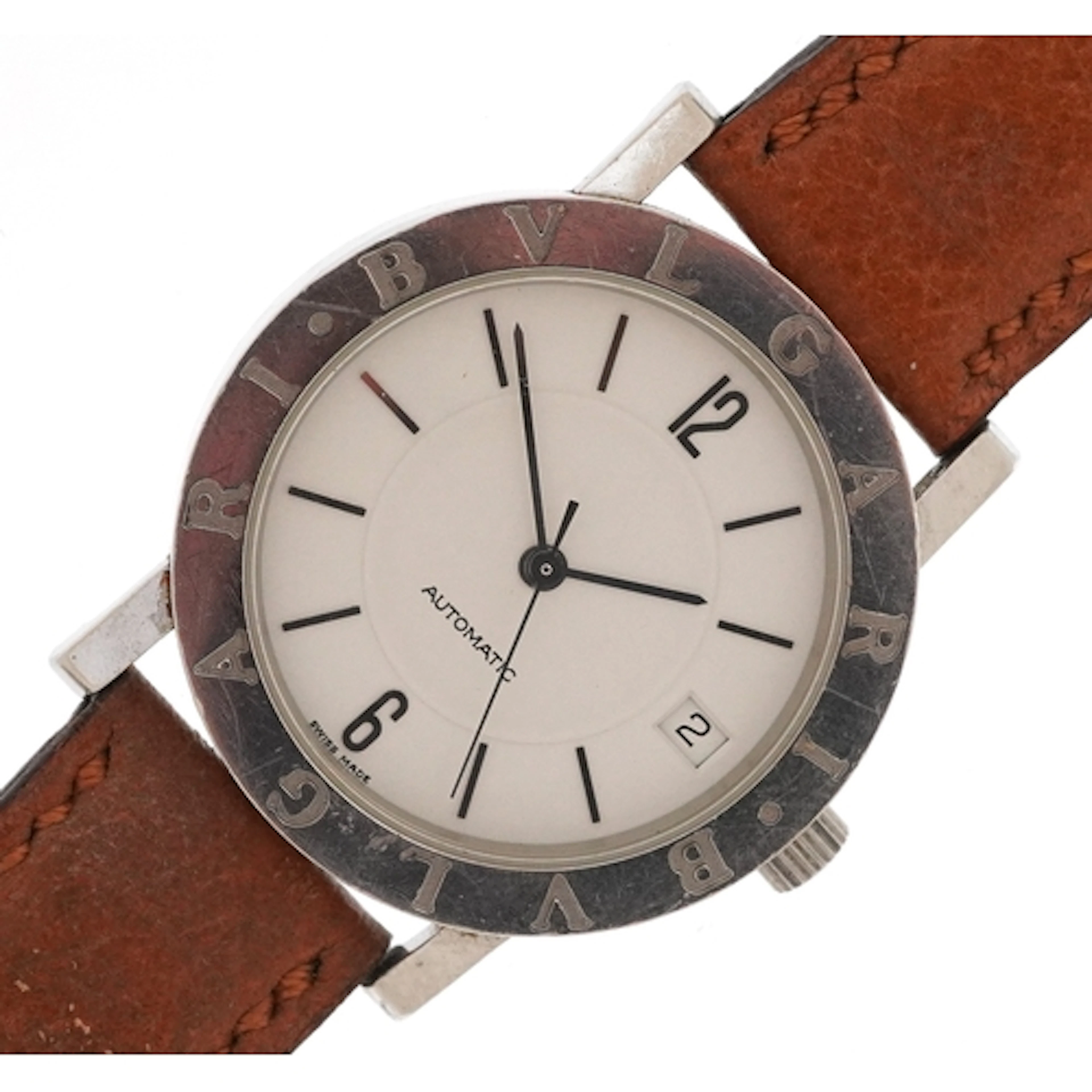 Bvlgari, gentlemen's automatic stainless steel wristwatch wi...