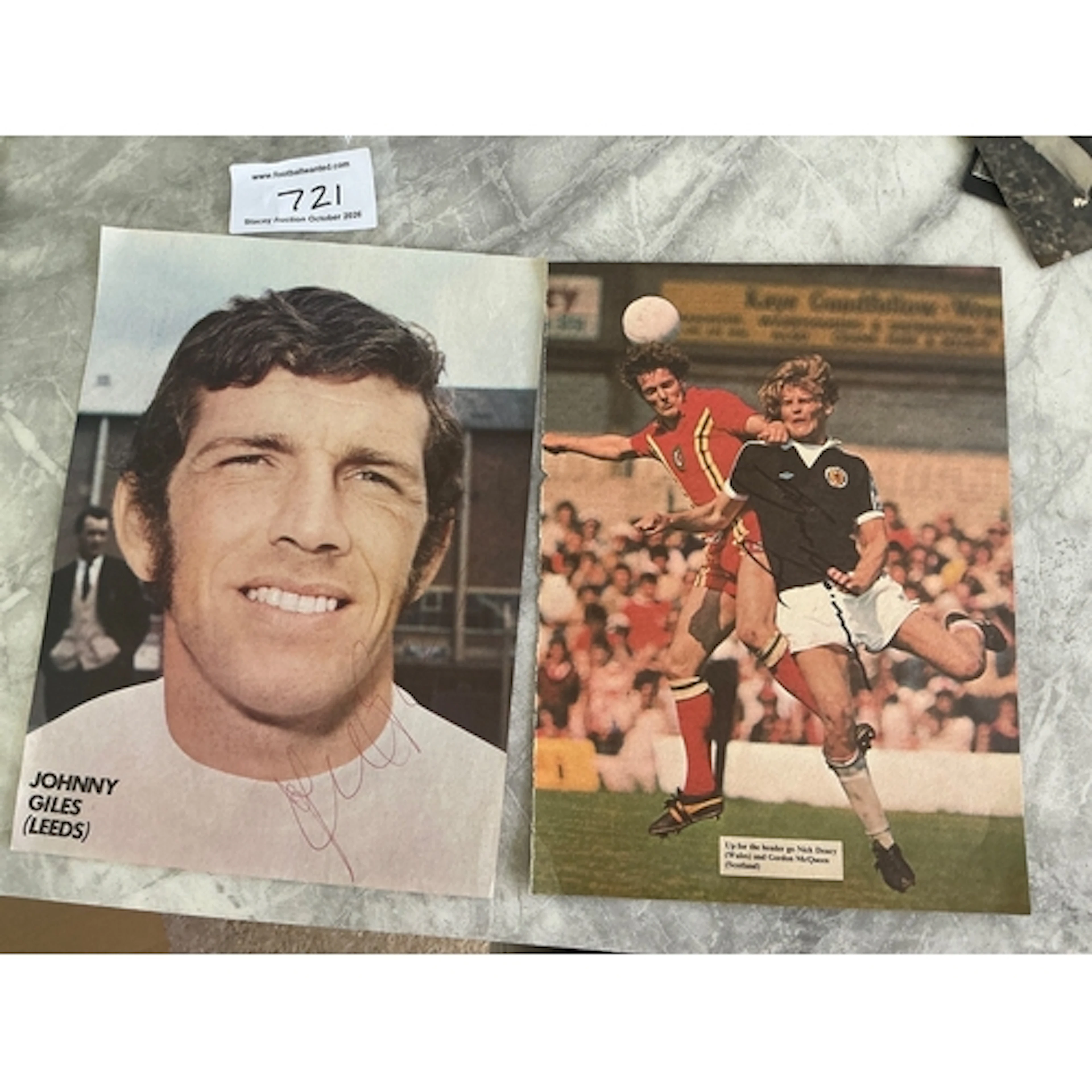 Leeds United 1960s + 1970s Signed Magazine Pictures: Include...