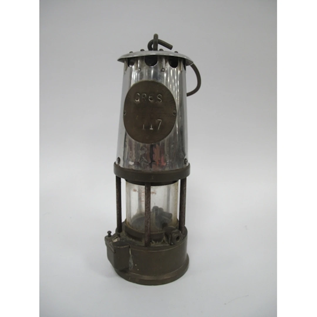 A Vintage Miner's Safety Lamp by The Eccles Protector Lamp &...