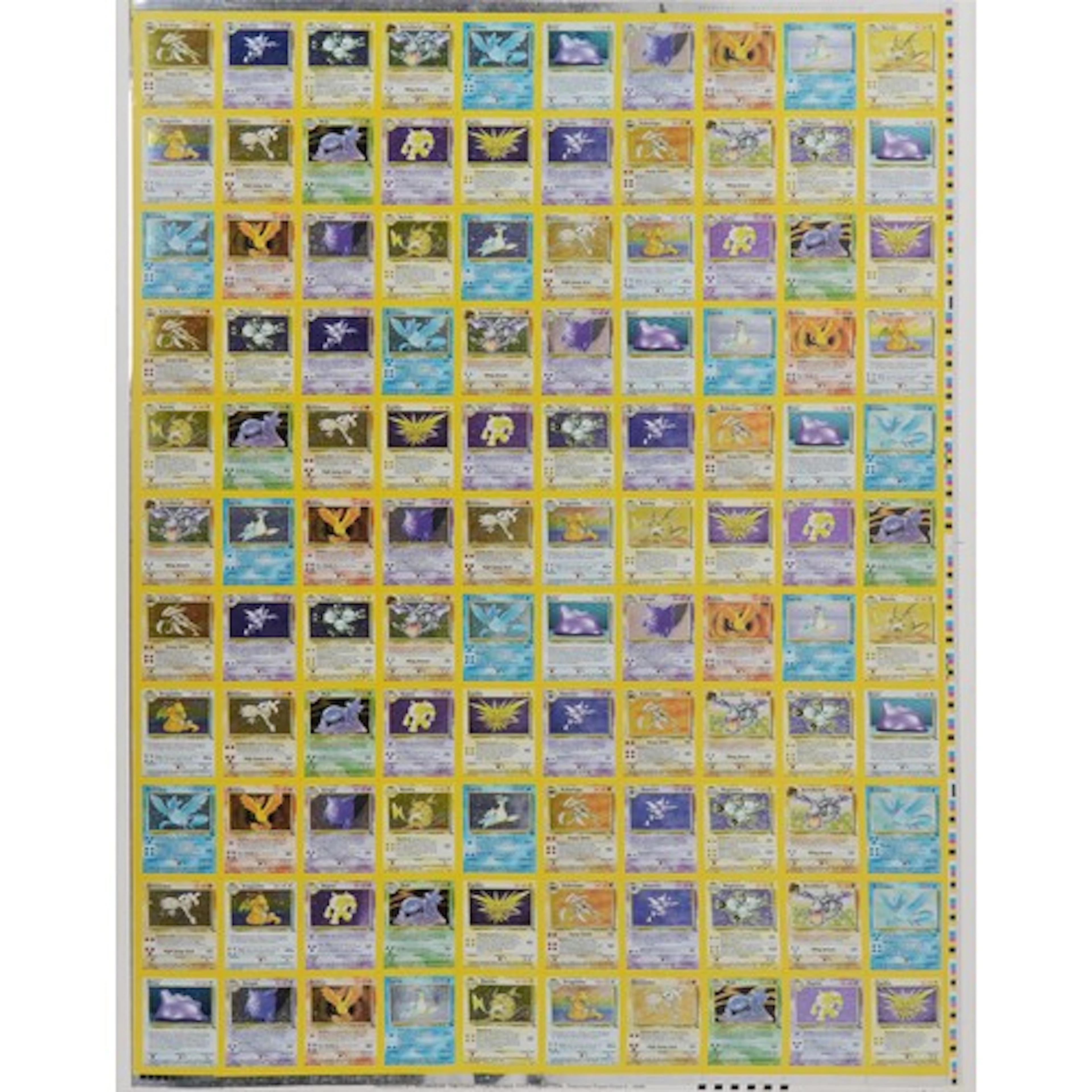 Pokemon TCG uncut fossil expansion holographic sheet, produc...