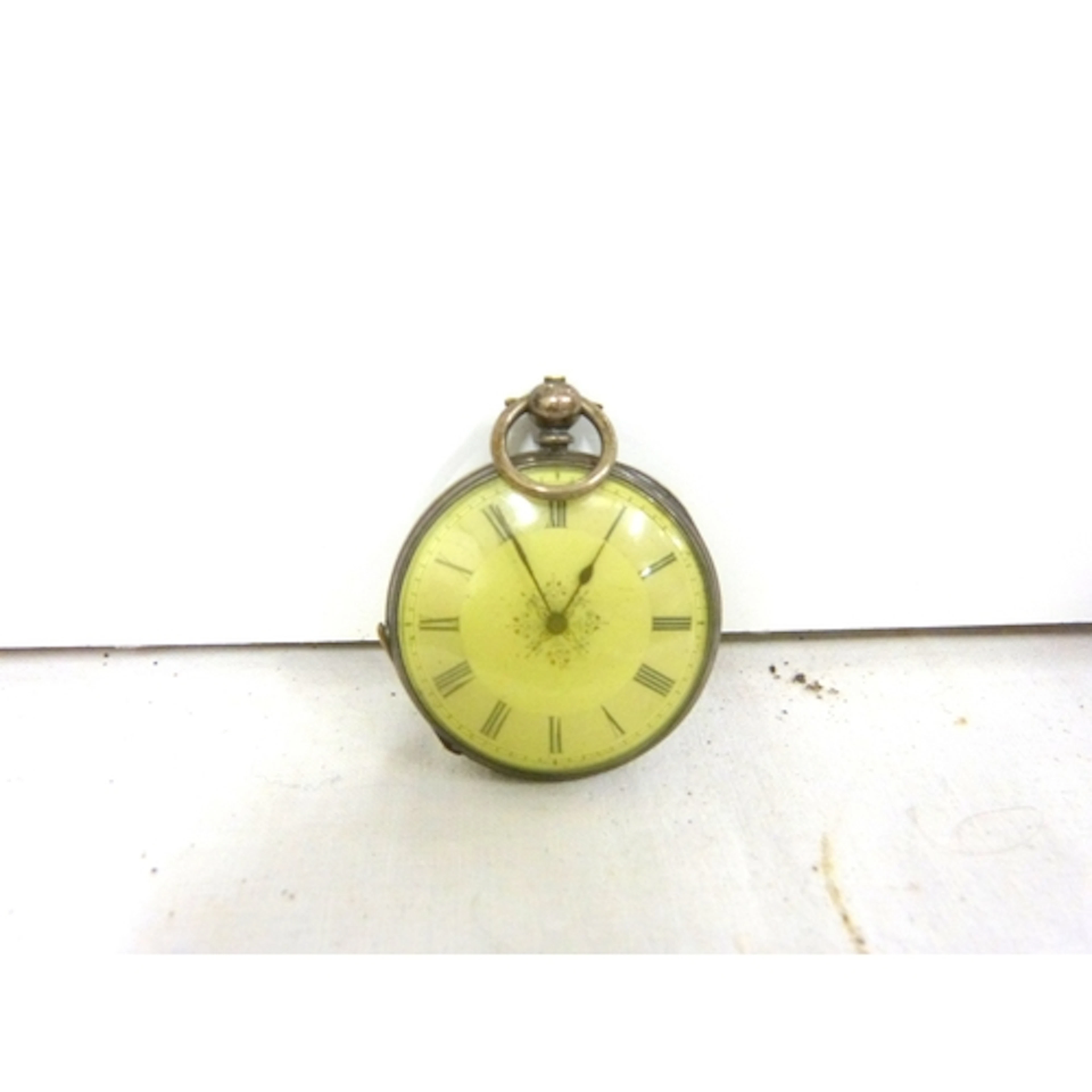 Ladies silver cased fob watch.