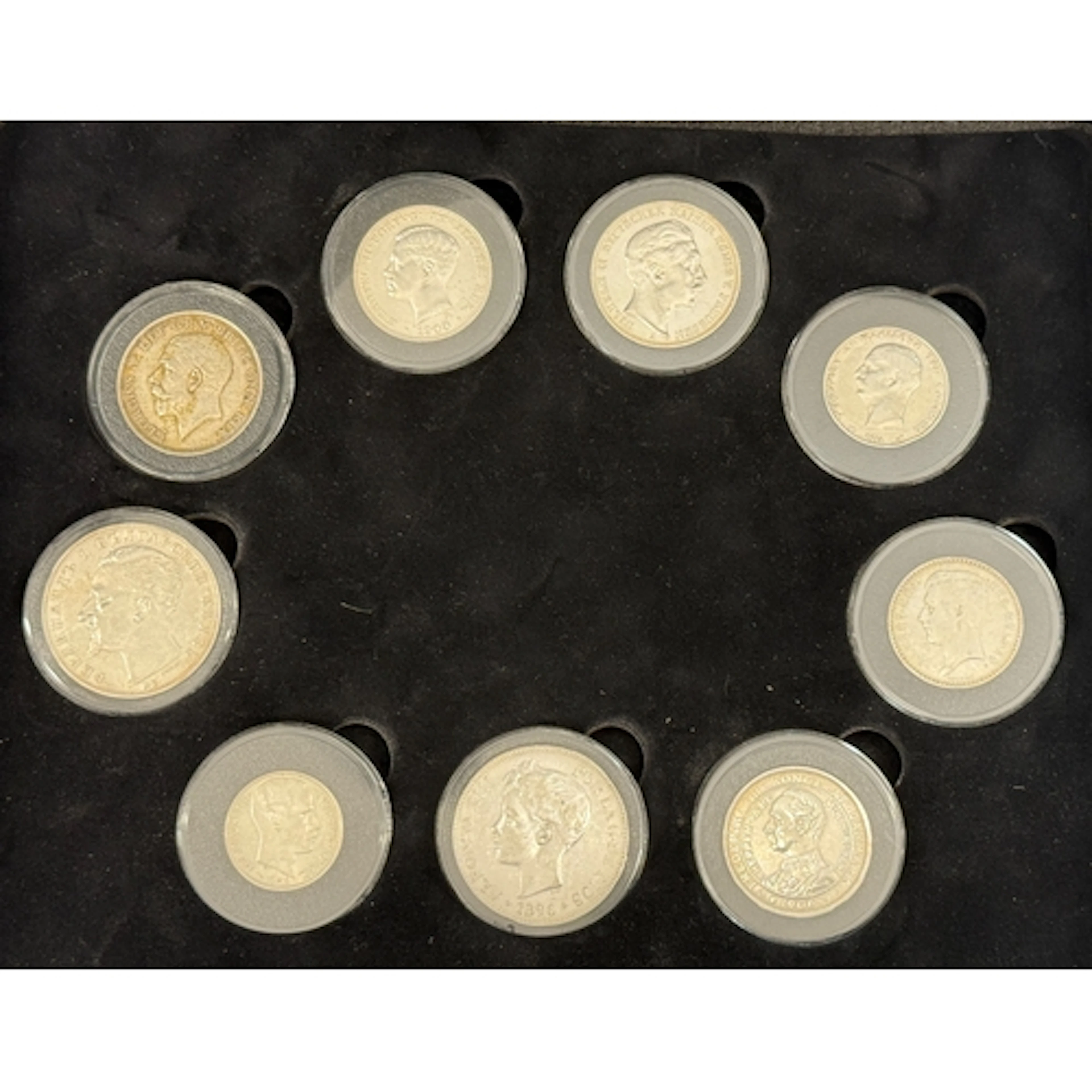 The Funeral of Edward VII nine-coin silver set, comprising G...