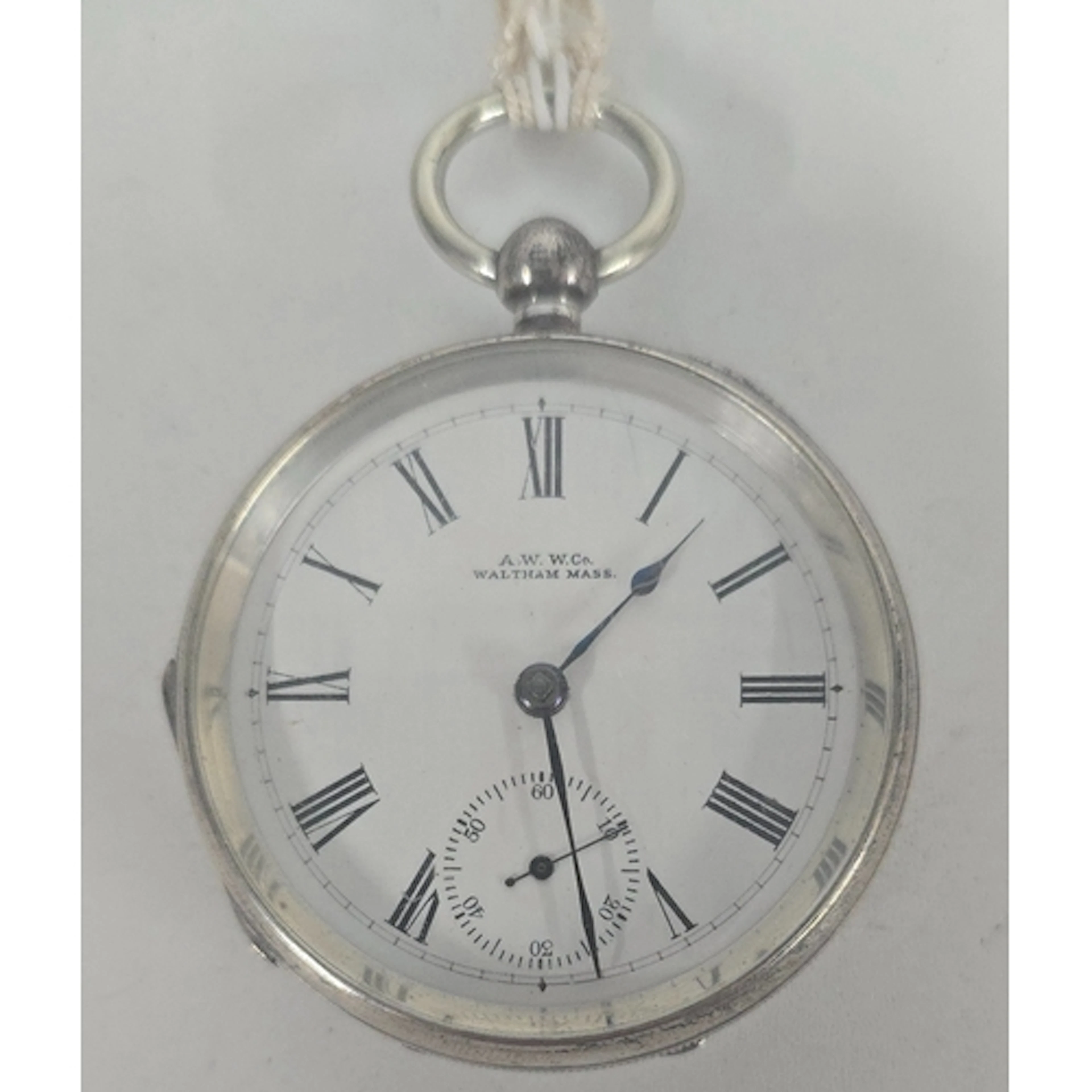 An American Am Watch Co. Waltham Mass. silver cased, key-win...