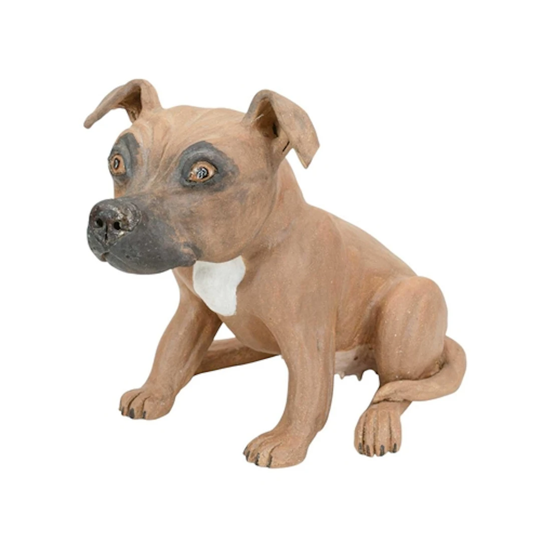 Lynn DAVEY (XX-XXI) Staffordshire Bull Terrier. Stoneware an...