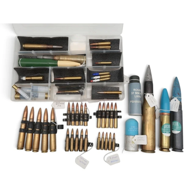 A mixed lot of assorted inert munitions to include 30mm RARD...