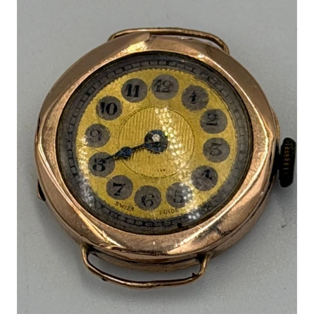 A 9ct gold ladies watch AF, no bracelet