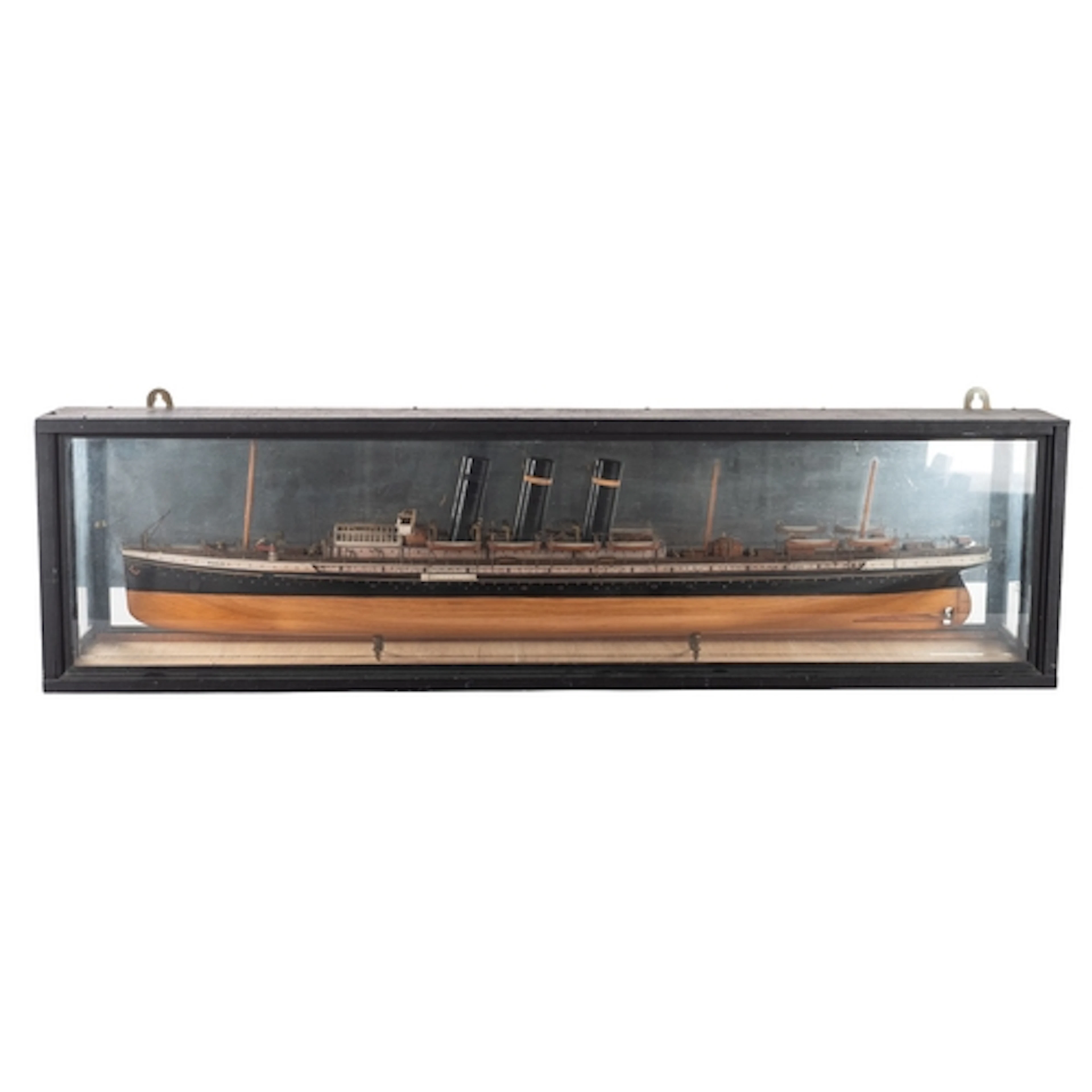 A mirror backed half block model of the American Line passen...