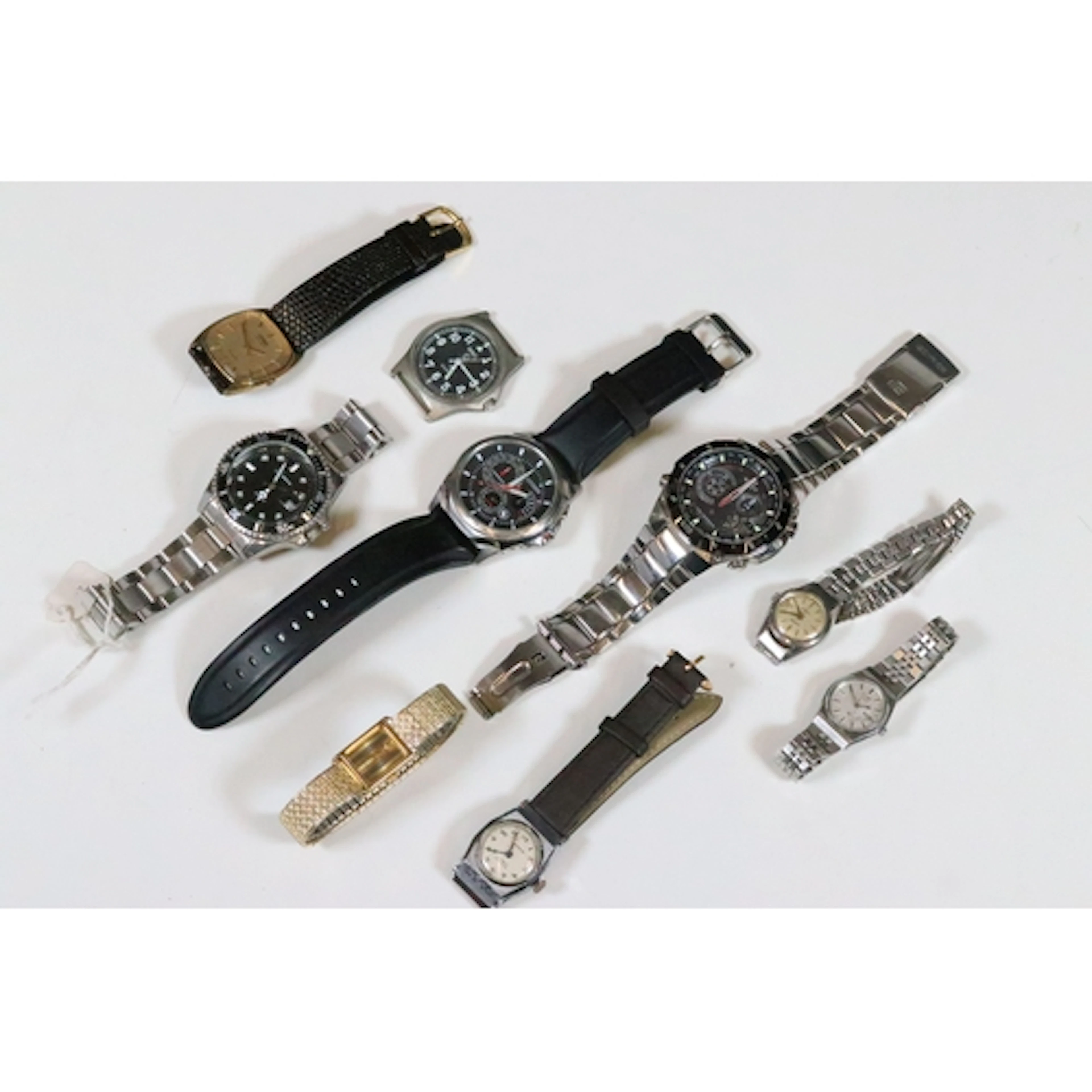 Collection of nine ladies and gents wrist watches including ...