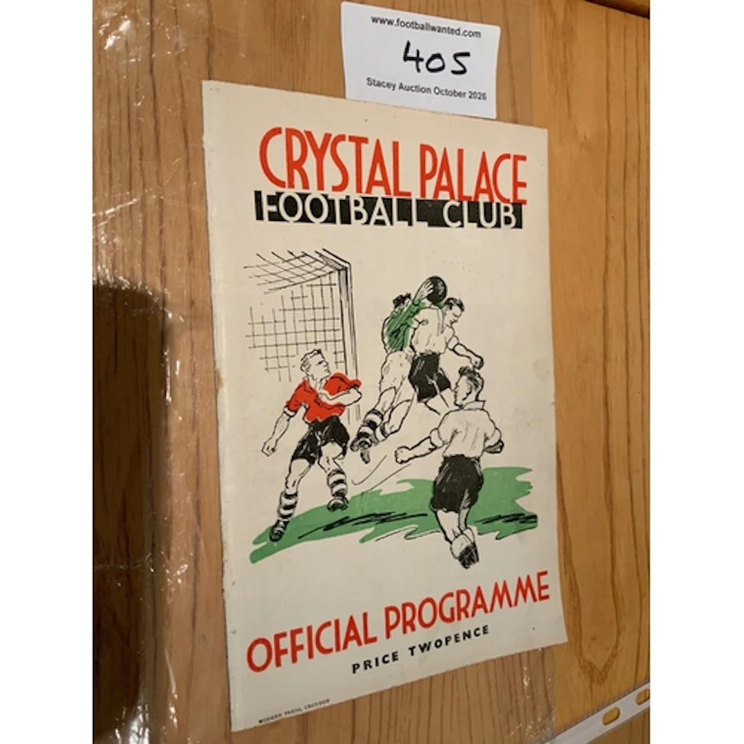 38/39 Crystal Palace v Ipswich Town Football Programme: Very...