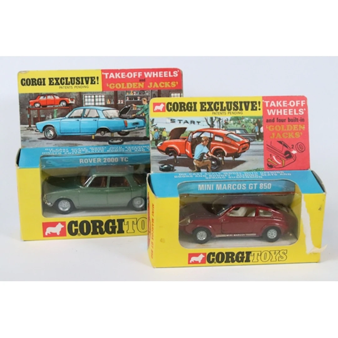 Two boxed Corgi 'Take off Wheels' diecast models to include ...