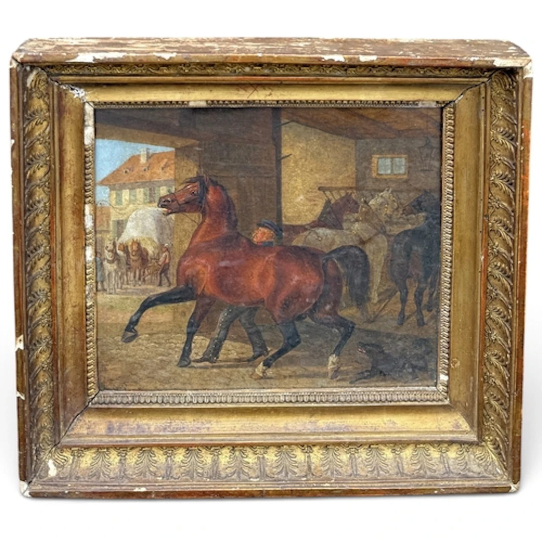 MID-19TH CENTURY GERMAN SCHOOL: PORTRAIT OF A REARING HORSE ...