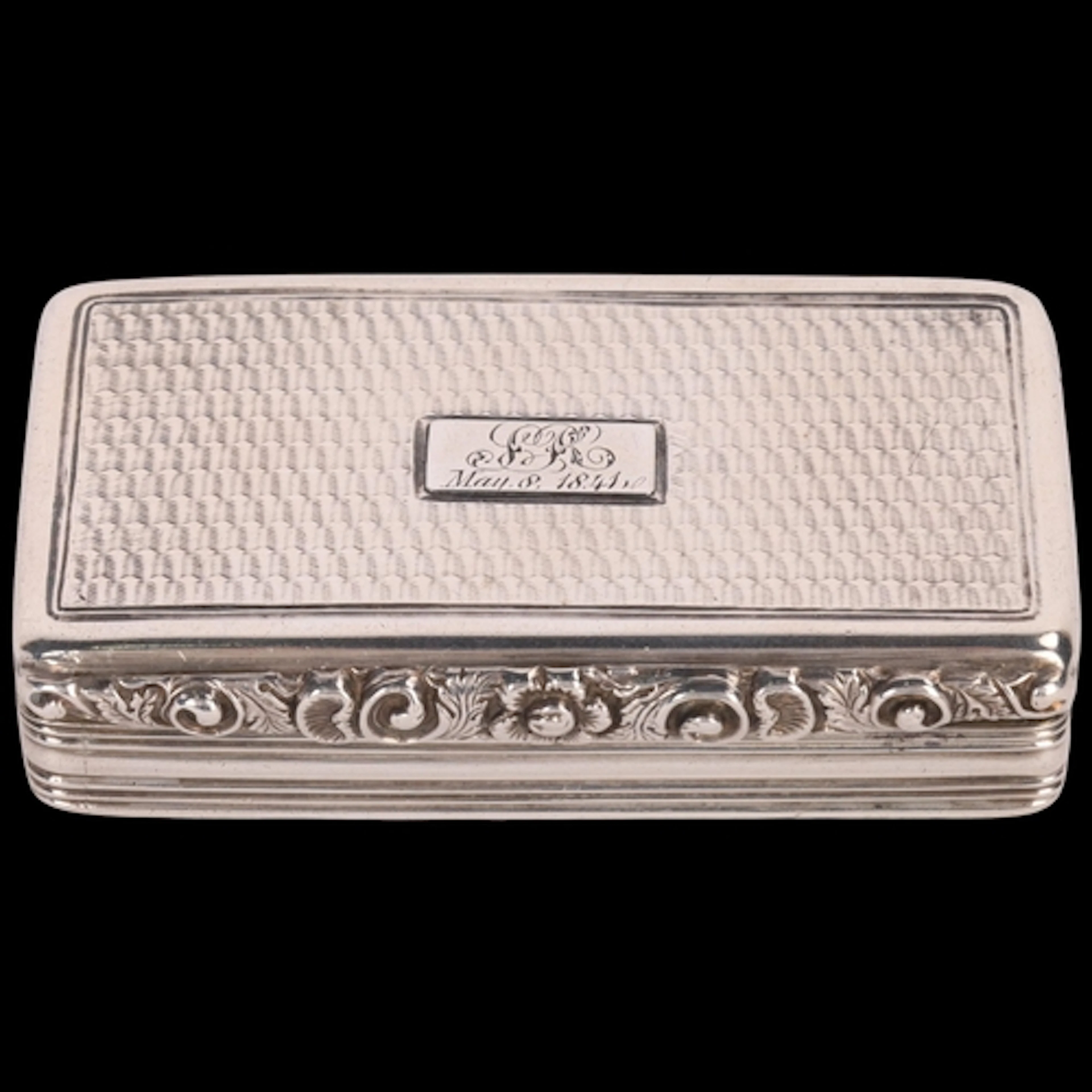 A William IV silver snuff box, Edward Smith, Birmingham 1832...