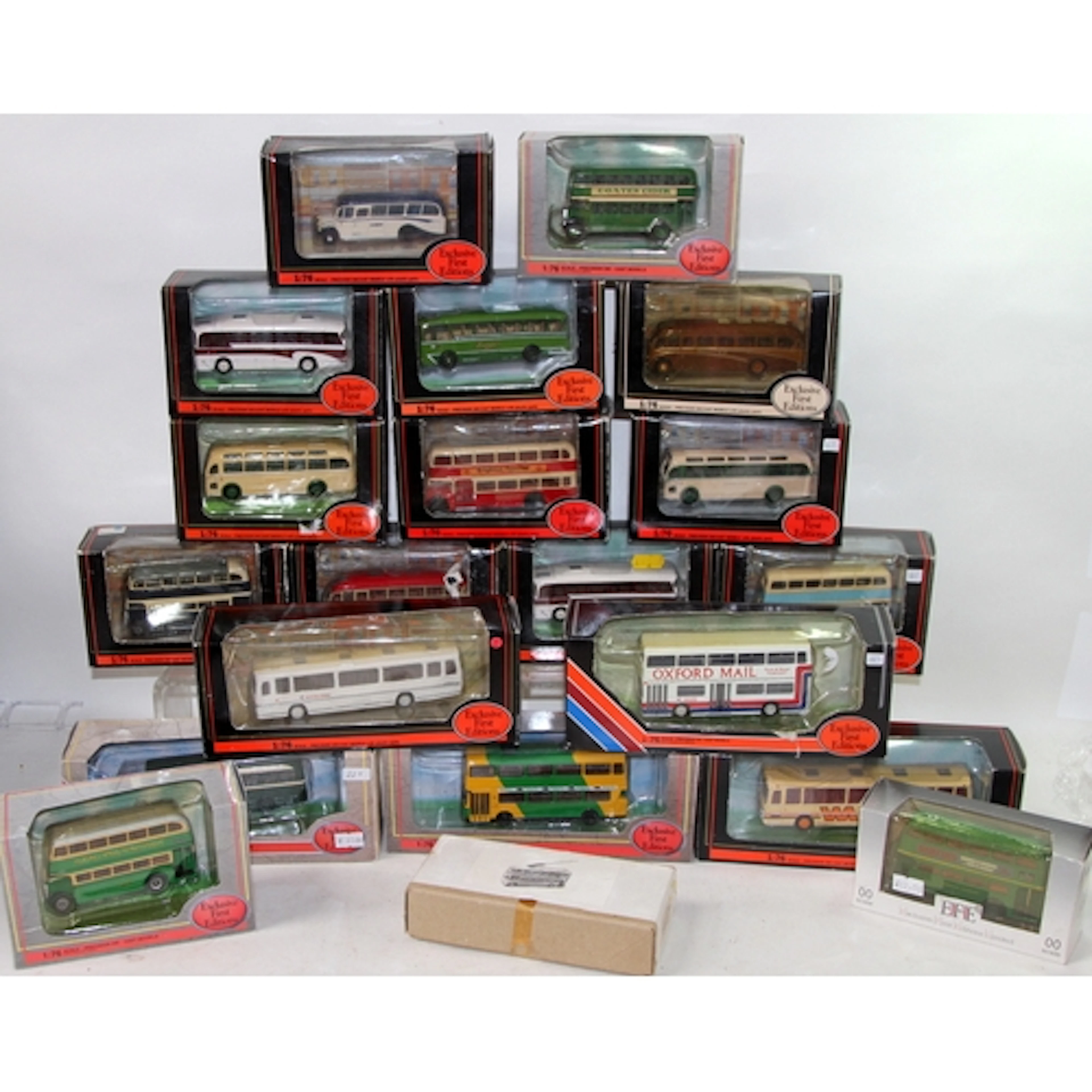 A collection Gilbow Exclusive First Editions buses and coach...