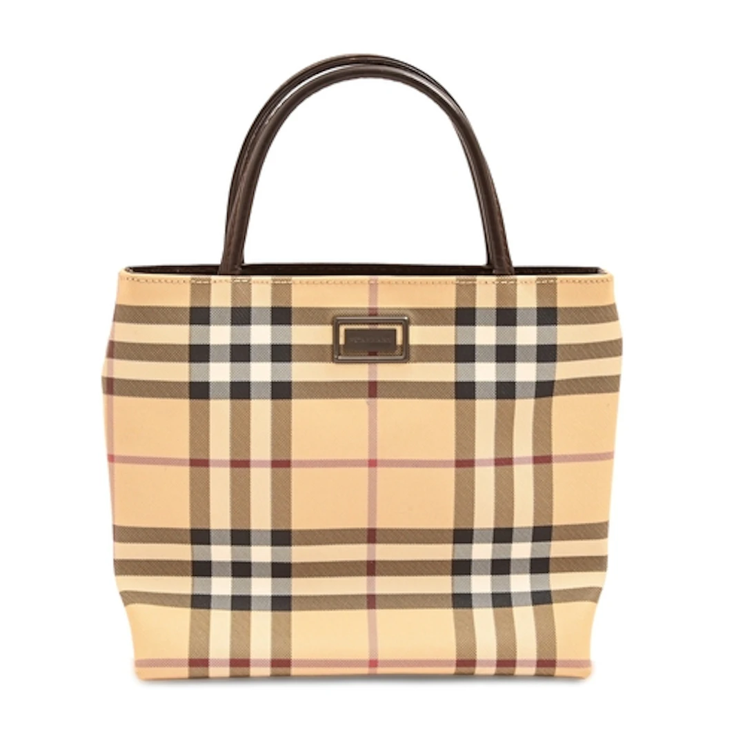Fashion. Burberry London Nova Check PVC-coated canvas handba...