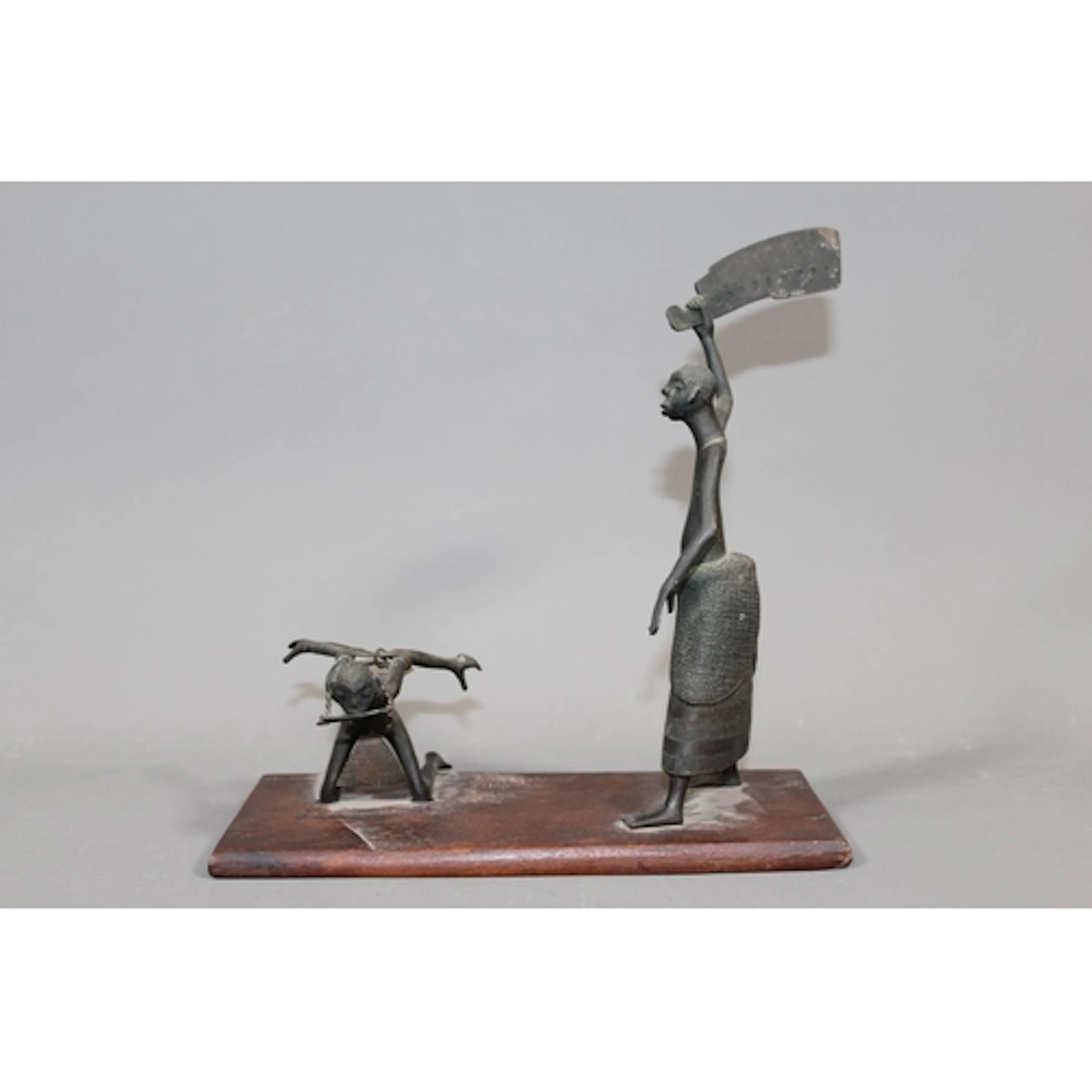 African Benin bronze sculpture of an execution, 20cm tall at...