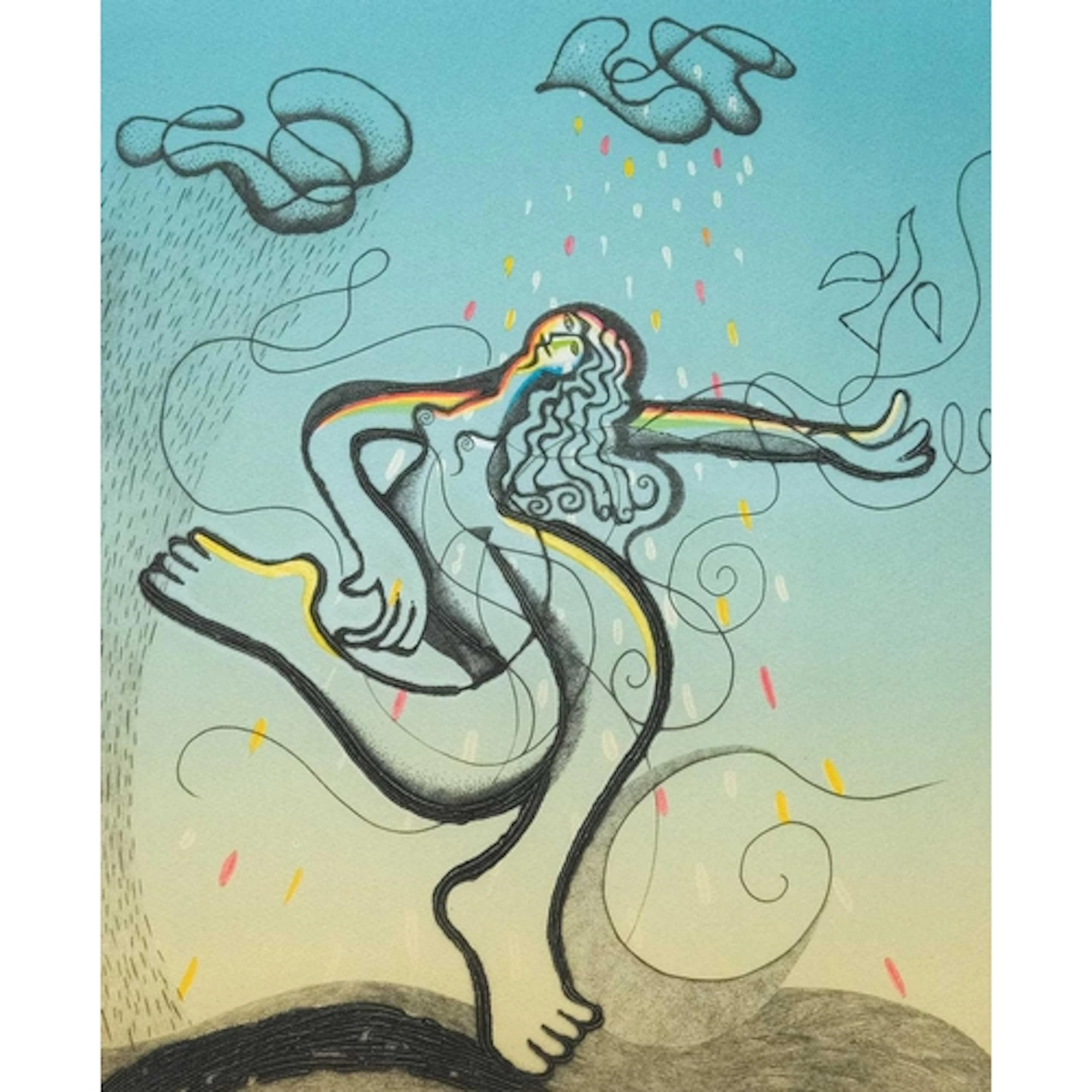§ Trevor PRICE (1966) Rainbow Lady Etching, signed and inscr...