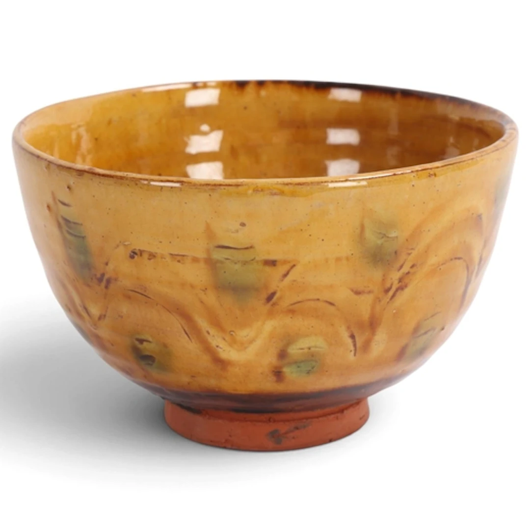 DOUG FITCH (born 1964); an earthenware chawan/tea bowl, slip...