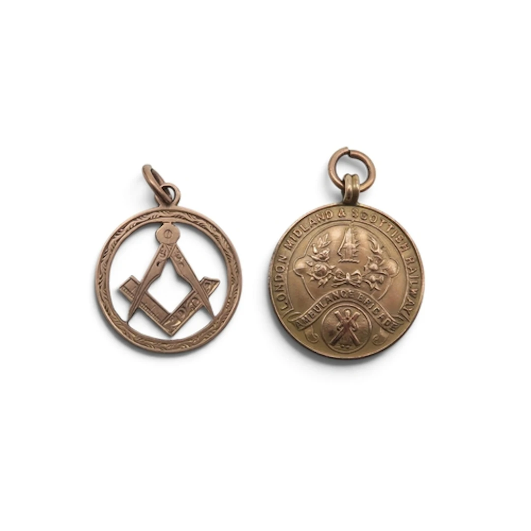 A 9ct gold London Midland & Scottish Railway Ambulance B...