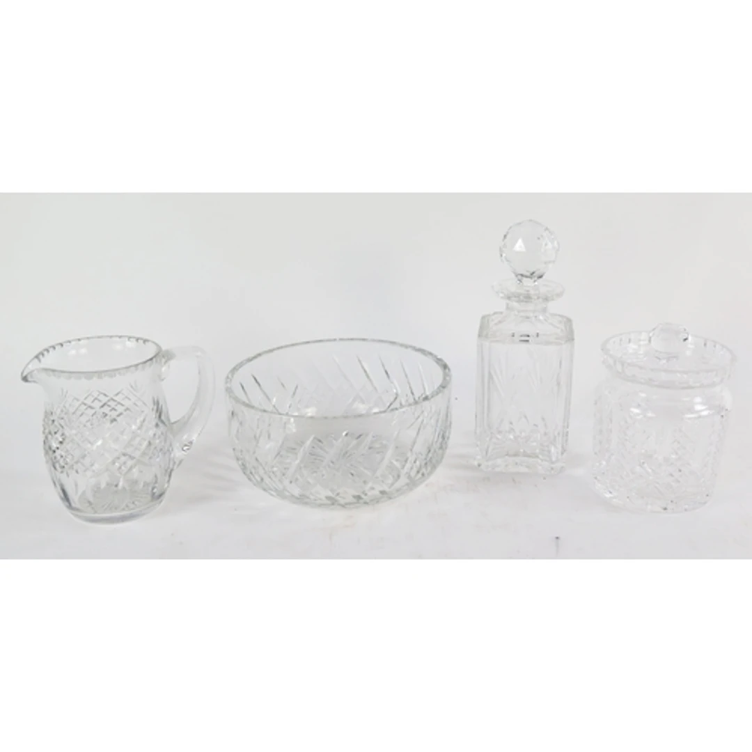 A Waterford crystal biscuit barrel and cover, A Royal Briel...