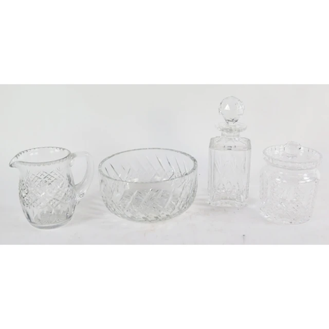 A Waterford crystal biscuit barrel and cover, A Royal Briel...