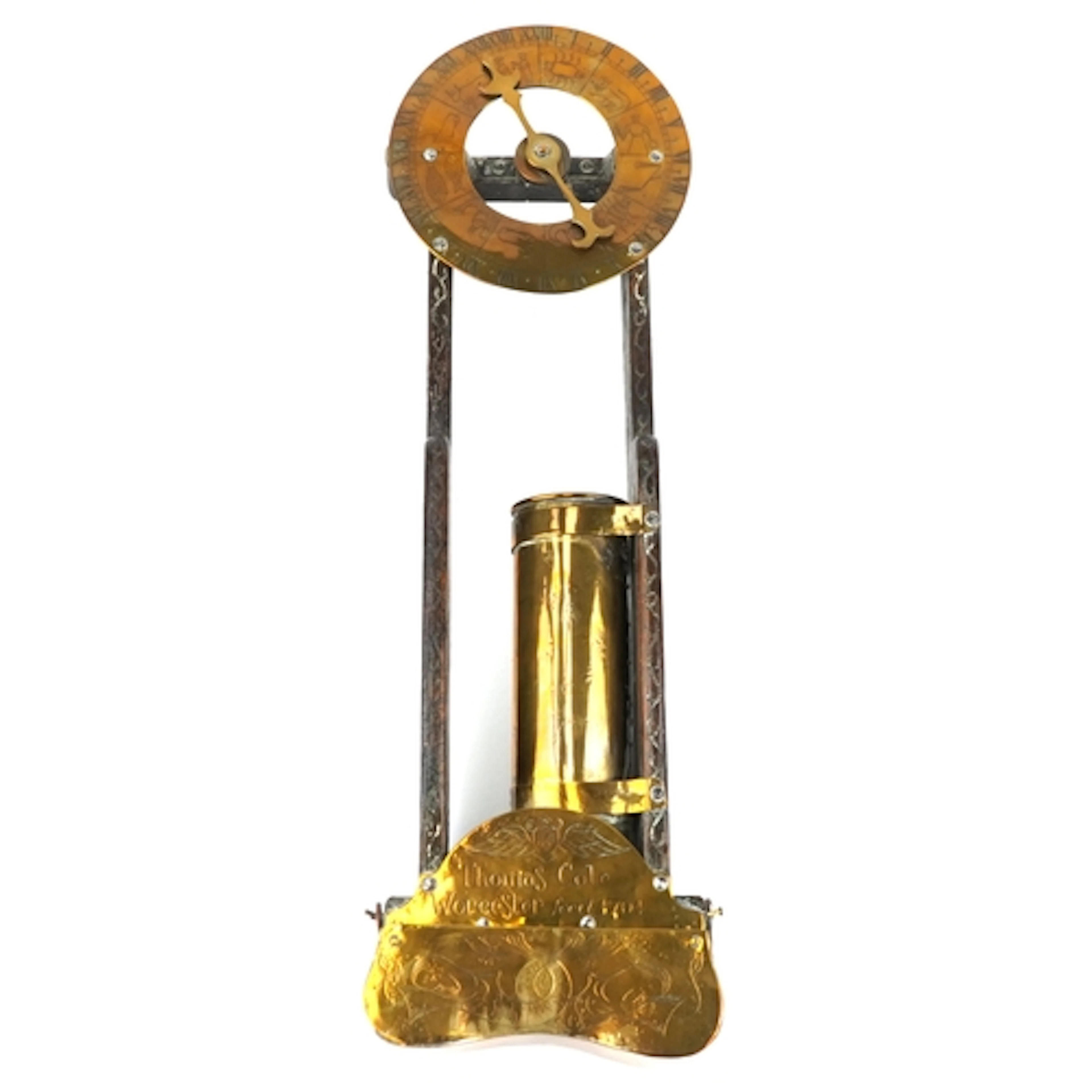 An early 18th century carved oak and brass weight driven clo...