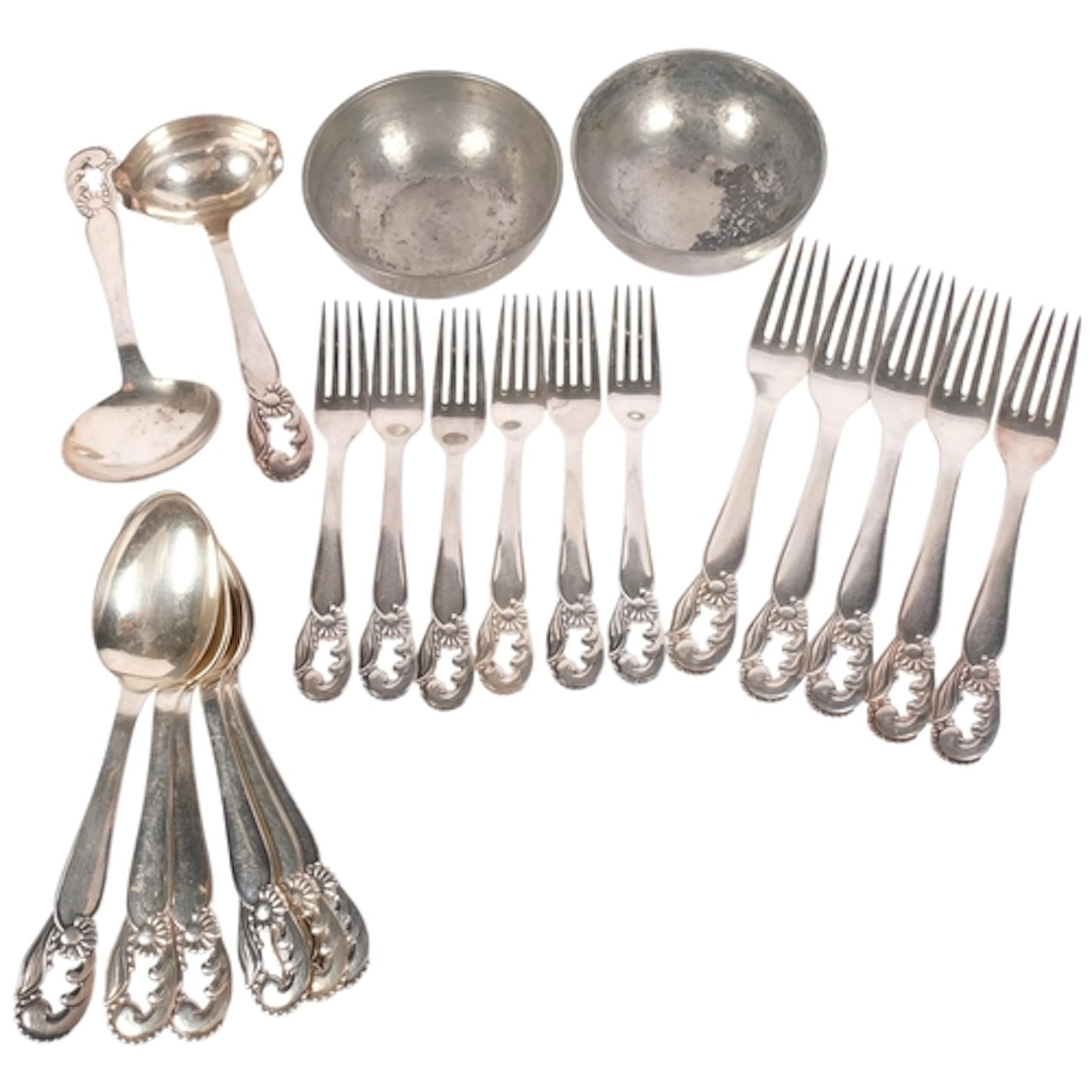 A part service of Danish silver plated cutlery, by The Copen...