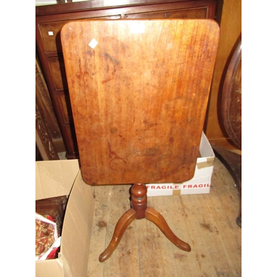 19th Century mahogany rectangular pedestal table, with a tur...
