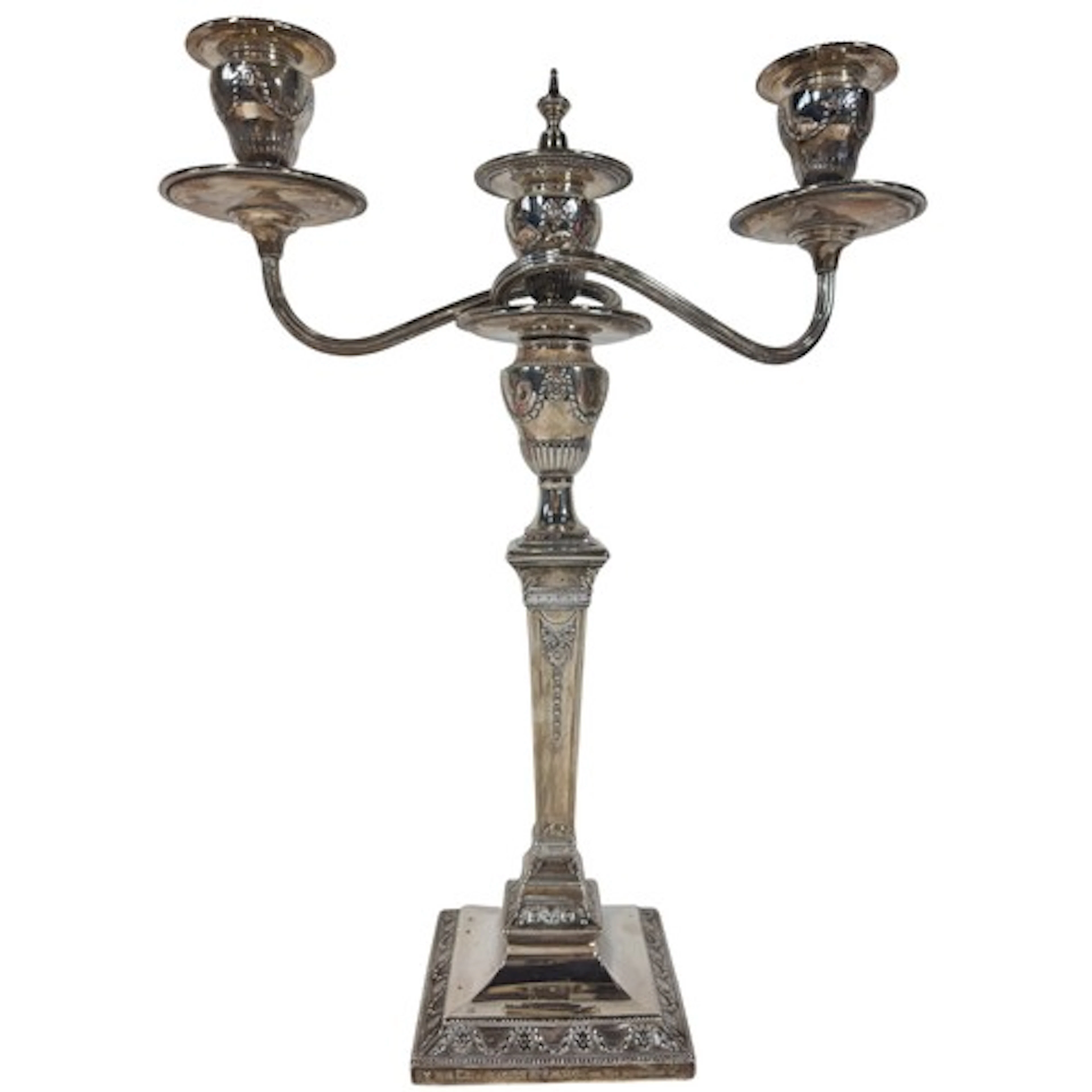 A Victorian silver three-light candelabra, Sheffield 1895, b...