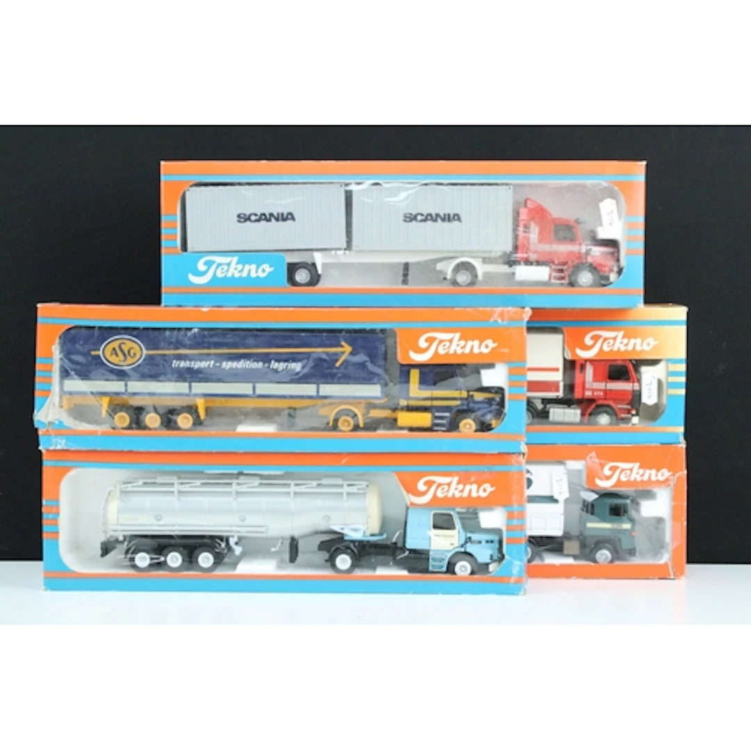 Five boxed Tekno 1/50 diecast haulage models to include Scan...