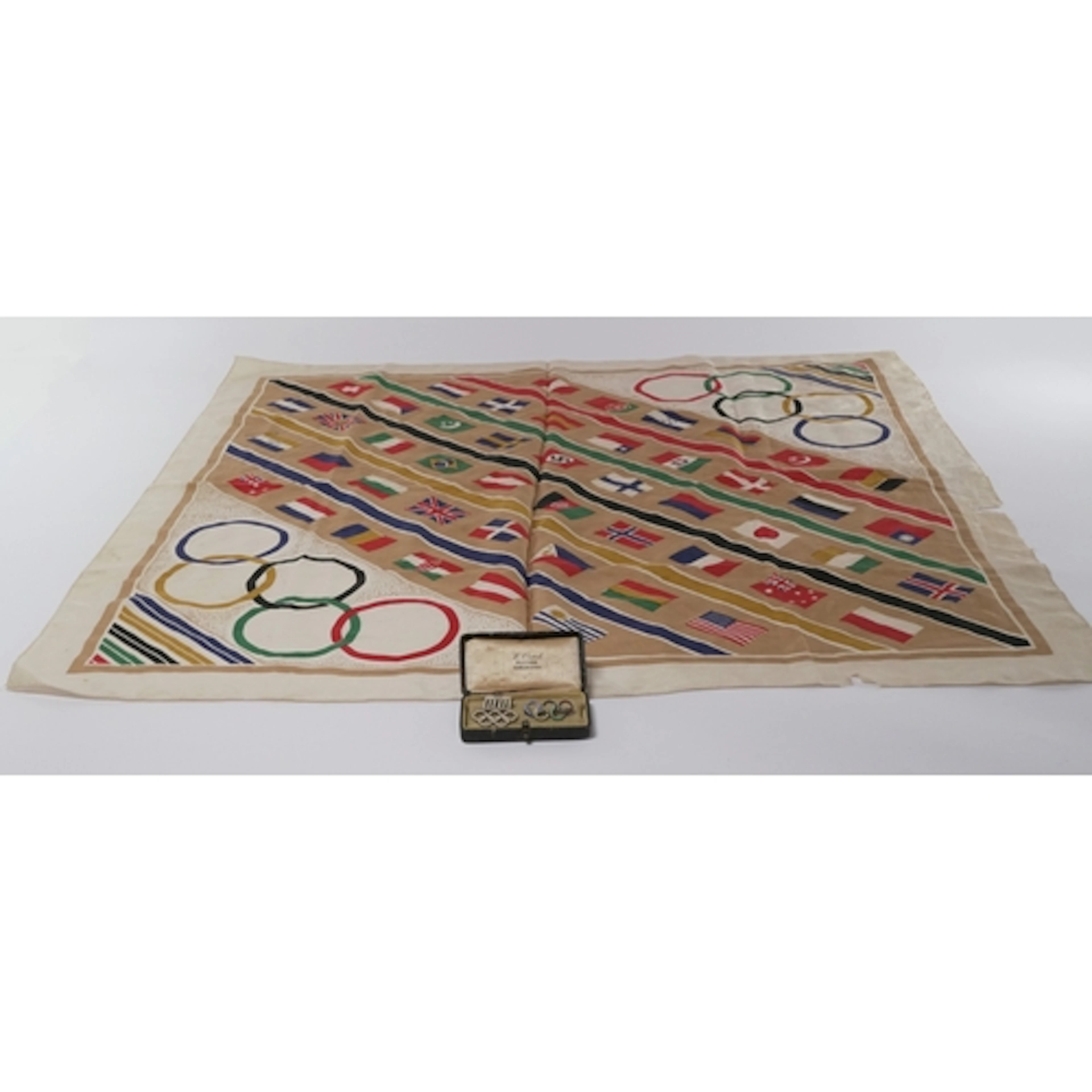 Sports Memorabilia: a 1936 Berlin Olympics silk scarf, the O...