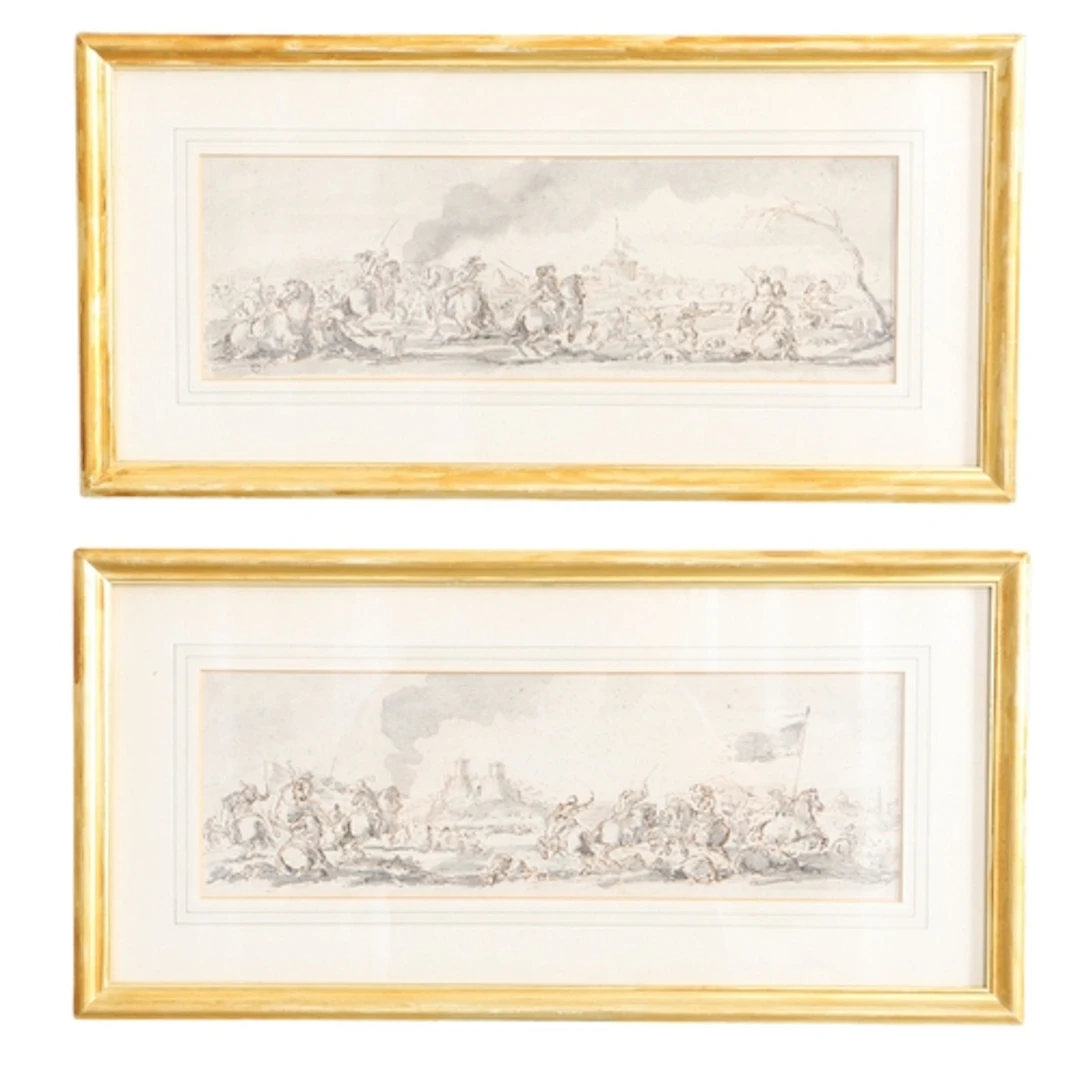 ATTRIBUTED TO JACQUES COURTOIS (1621-1676). BATTLE SCENES, A...