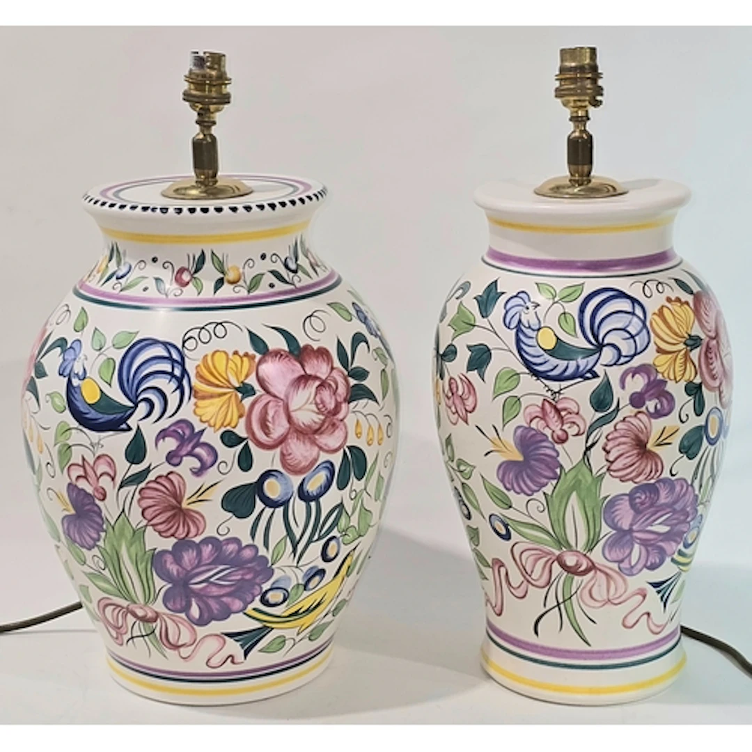 Poole Pottery large LE pattern lamp base decorated by Susan ...