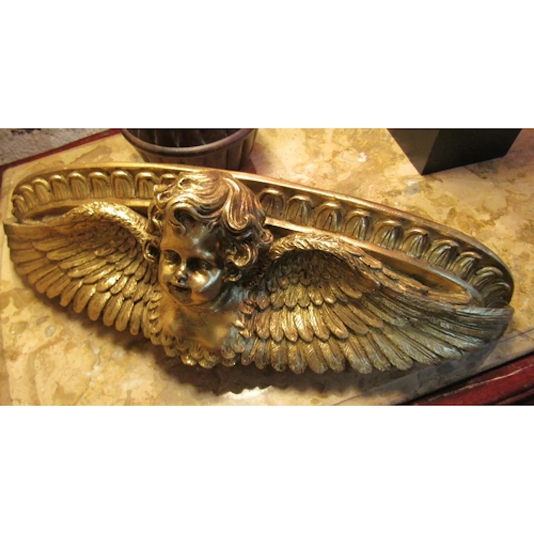 Gilded Wall Bracket Cherub Motif Decoration Approximately 16...