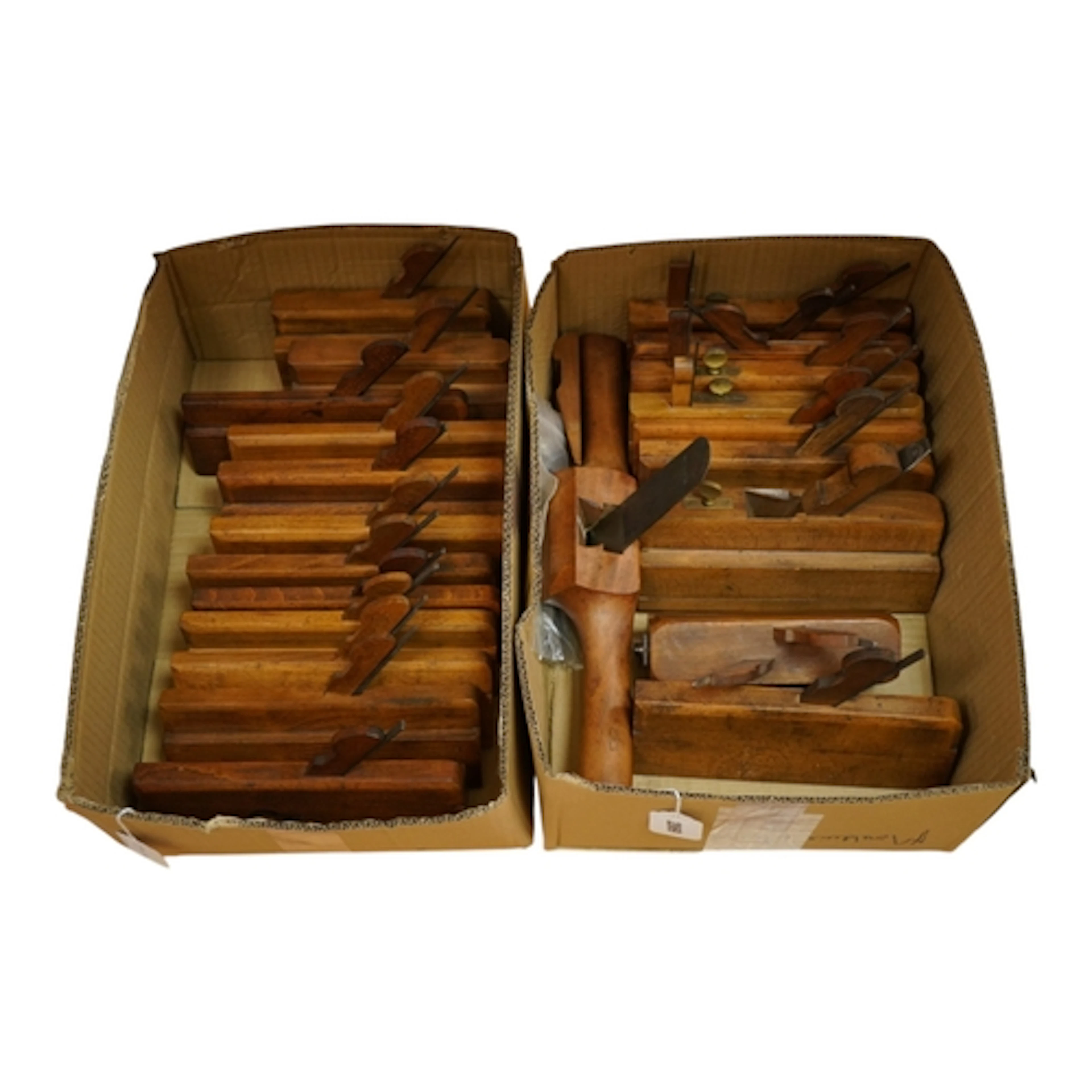 Twenty-two 20th century woodworking moulding planes, etc., b...