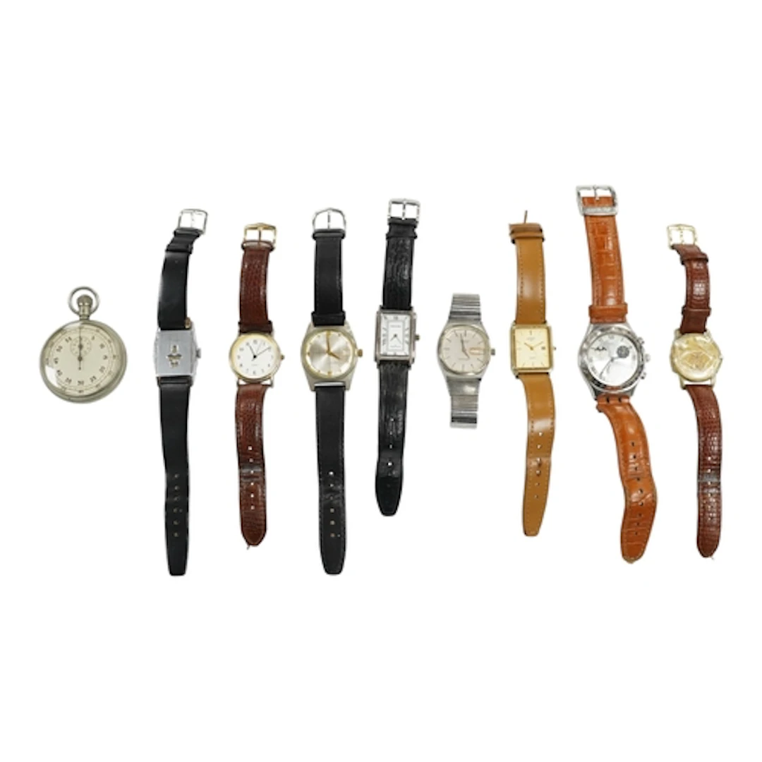A small group of dress and costume watches, including Rotary...