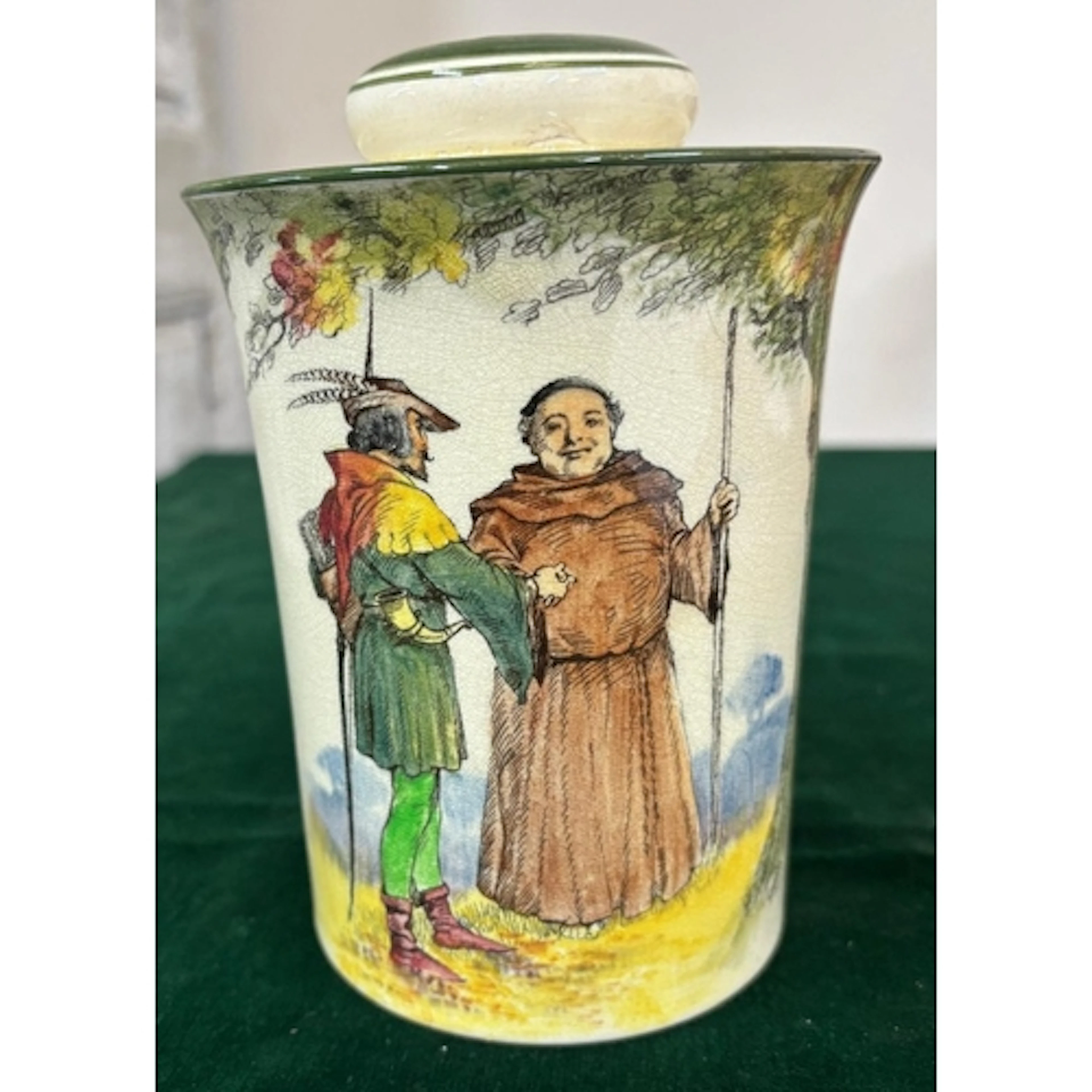 A Royal Doulton "Under The Greenwood" lidded jar