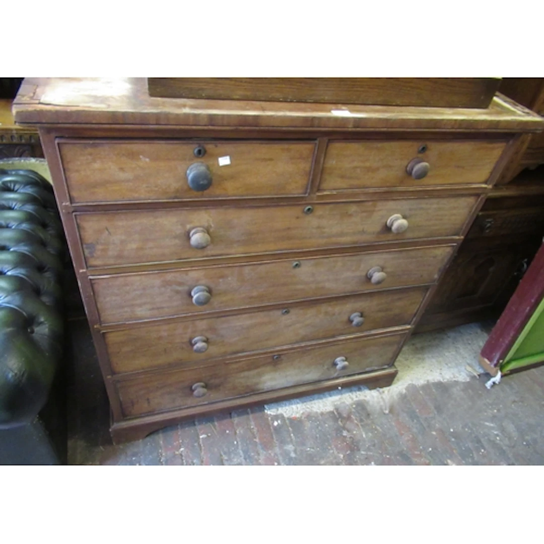 19th Century mahogany straight front chest (for restoration)...