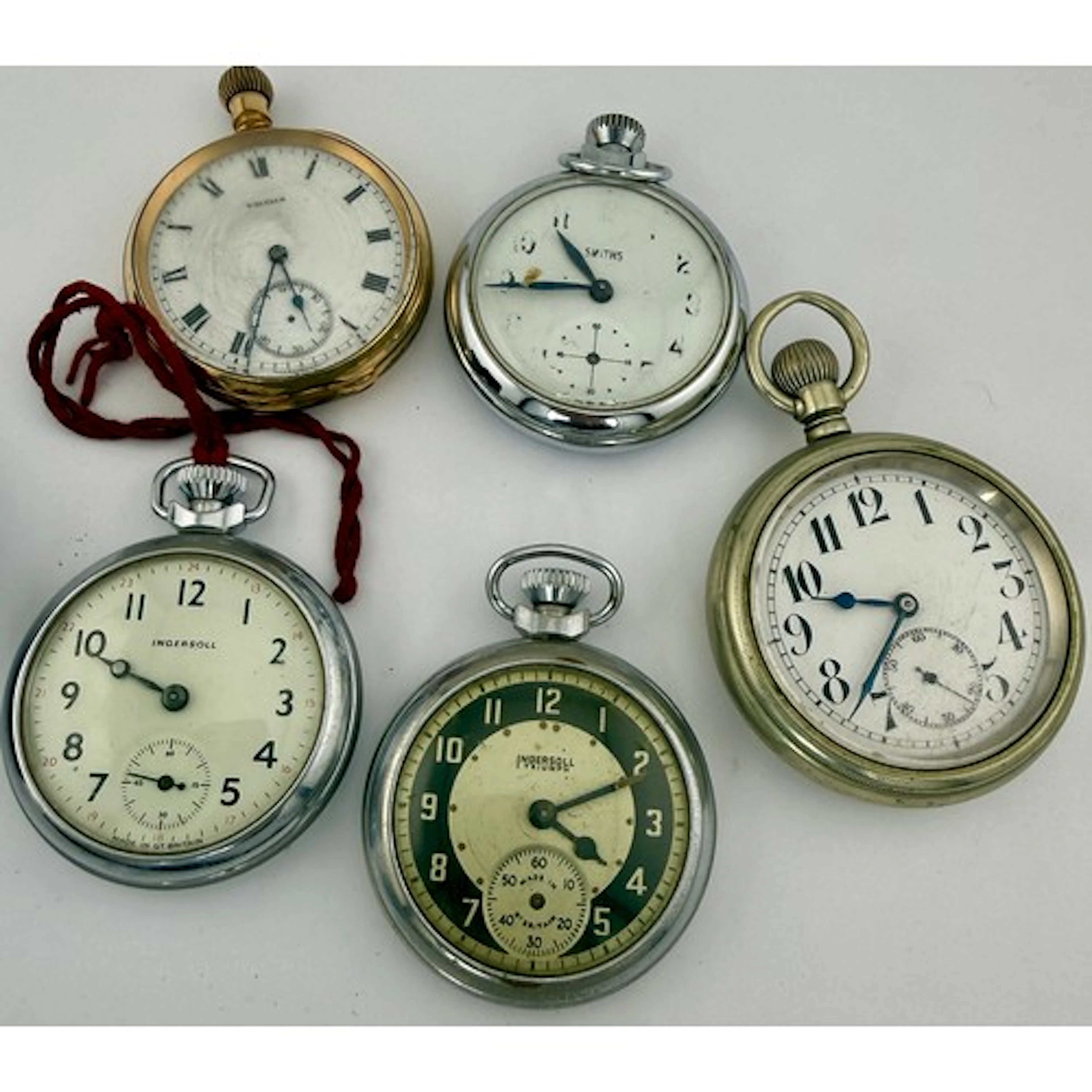 Five various pocket watches to include Smiths, Ingersoll, Wa...
