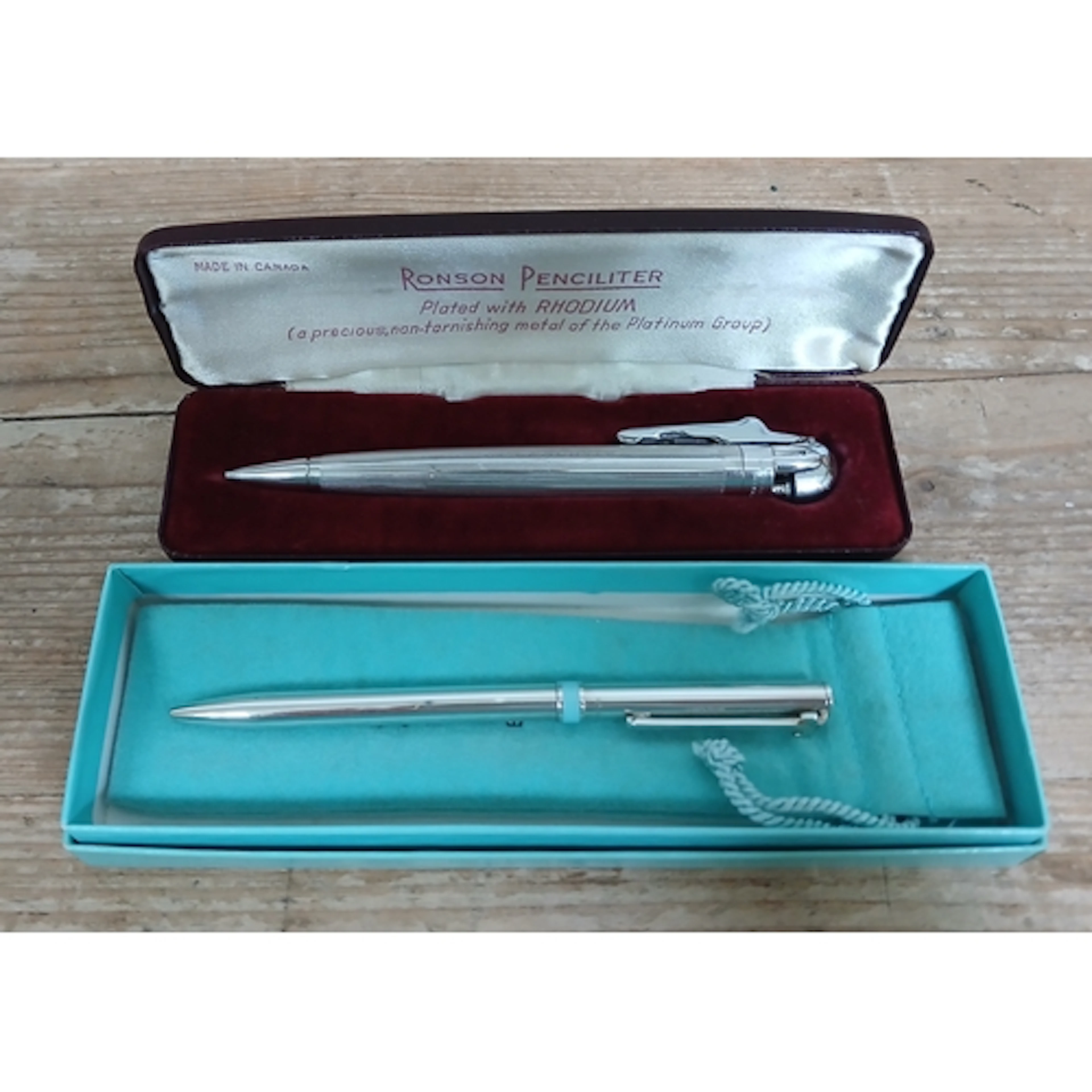 TIFFANY, a silver ballpoint pen, together with a Ronson Penc...