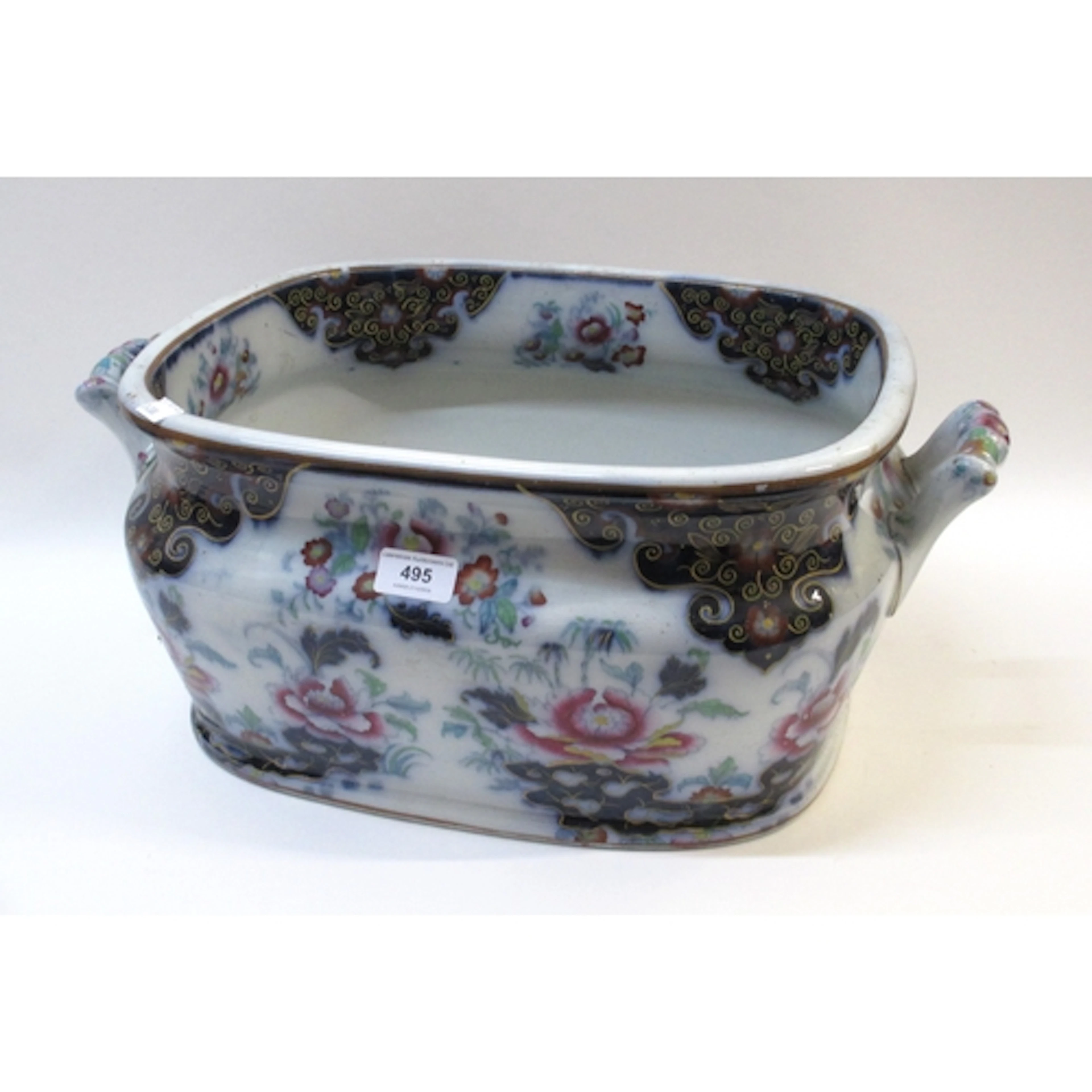 19th Century two handled pottery foot bath