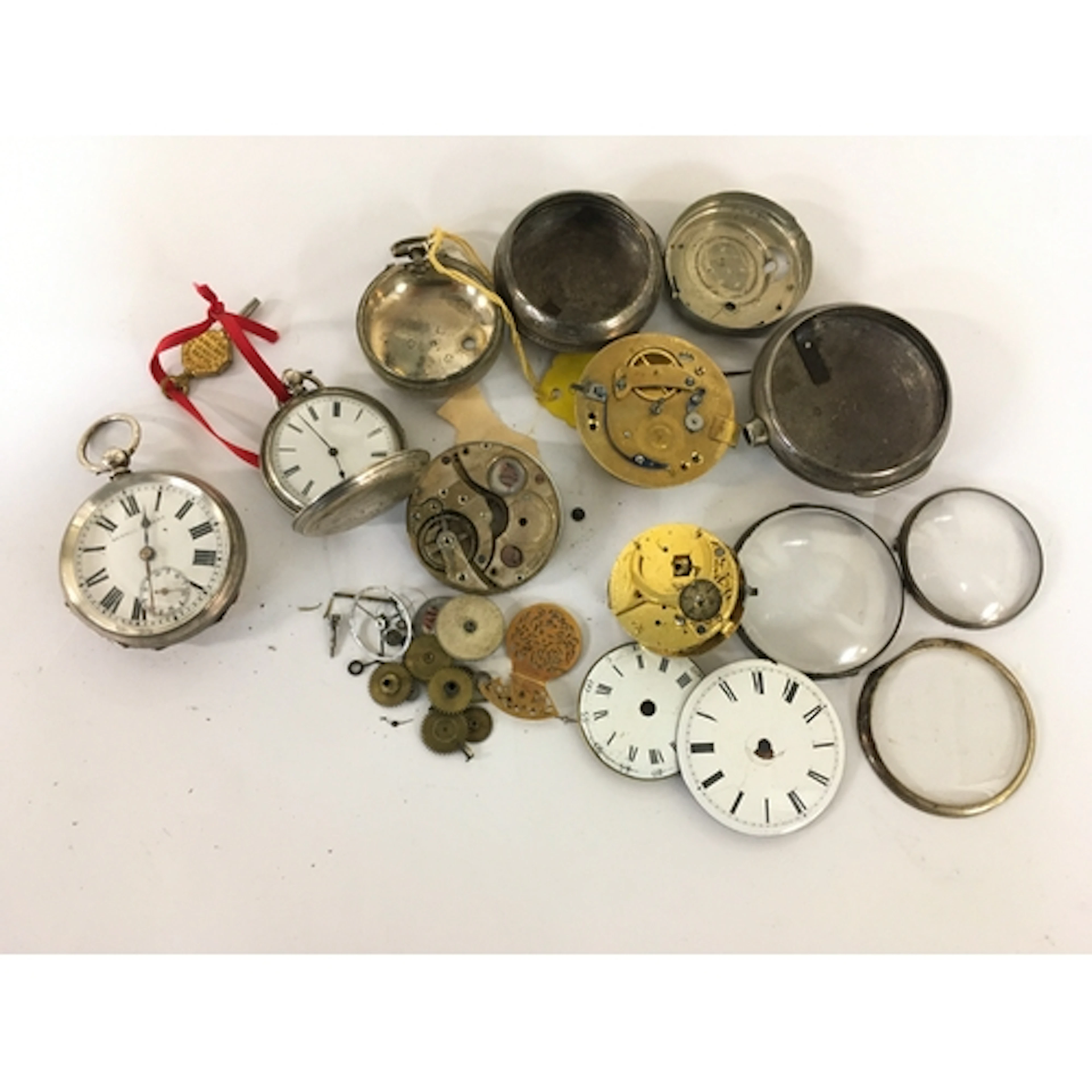 A 19th century silver verge watch, another by Kendal & D...