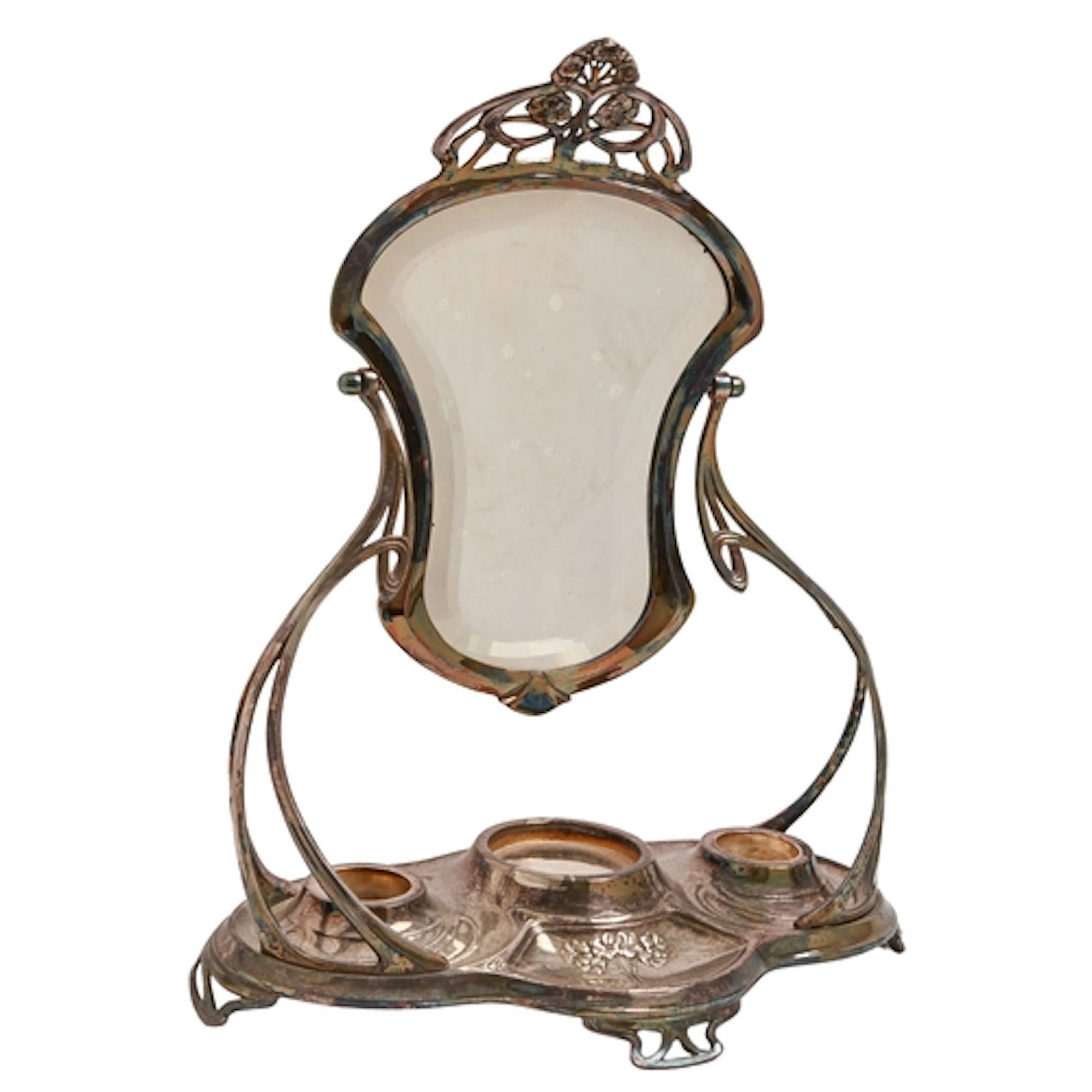 A WMF electroplated Art Nouveau dressing table mirror, early...
